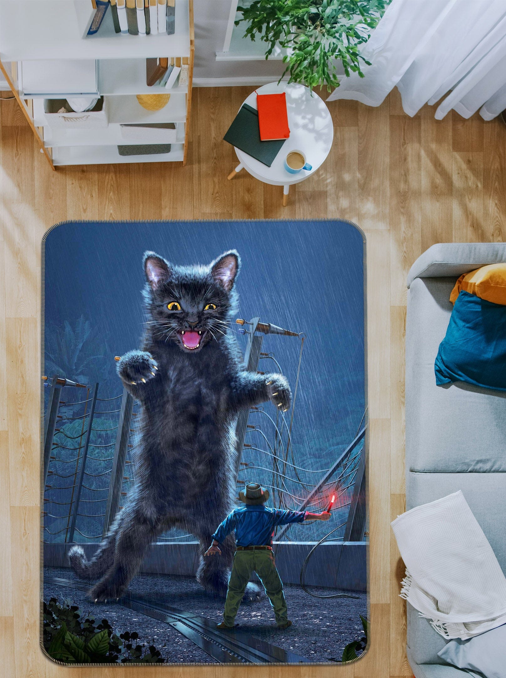3D Jurassic Kitty 1046 Vincent Hie Rug Non Slip Rug Mat Mat AJ Creativity Home
