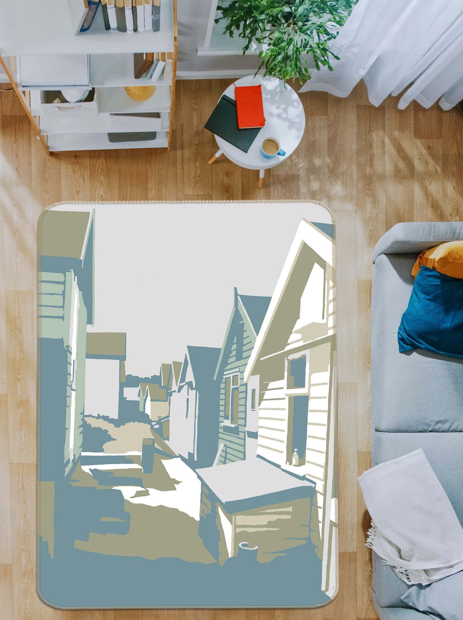 3D Mudeford Beach Huts 1124 Steve Read Rug Non Slip Rug Mat Mat AJ Creativity Home