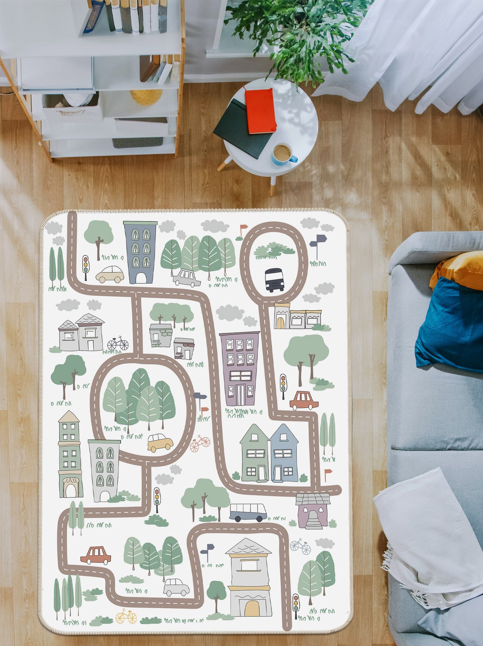 3D City Street 1108 Jillian Helvey Rug Non Slip Rug Mat Mat AJ Creativity Home