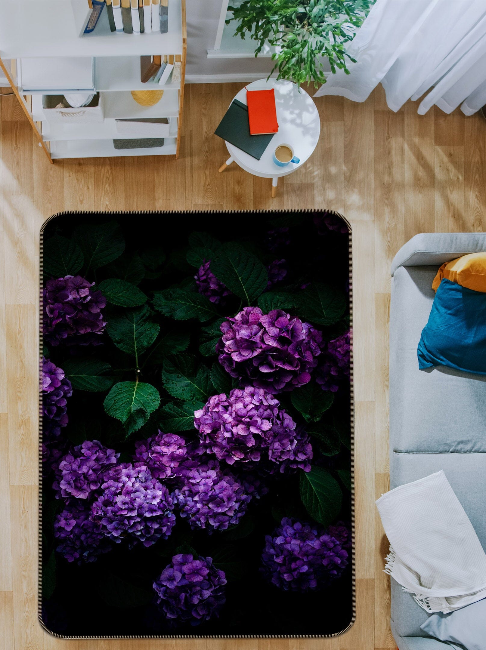 3D Purple Hydrangea 1008 Noirblanc777 Rug Non Slip Rug Mat Mat AJ Creativity Home