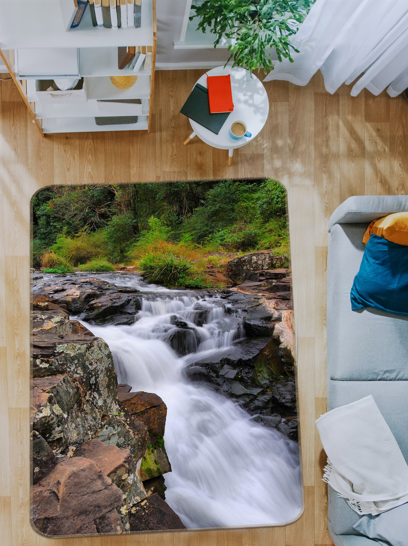3D Rapids Waterfall 26121 Non Slip Rug Mat
