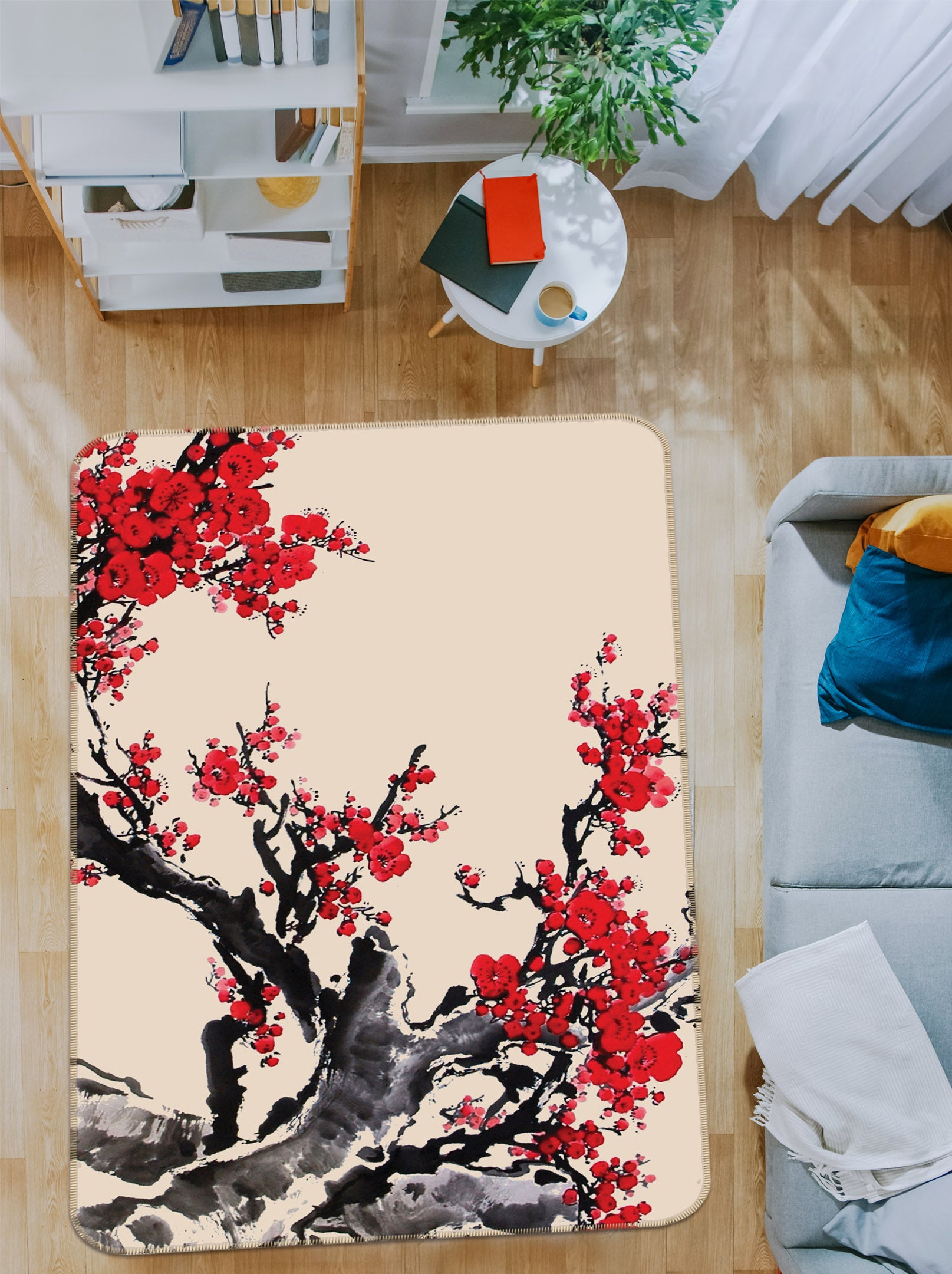 3D Plum Tree 27159 Non Slip Rug Mat