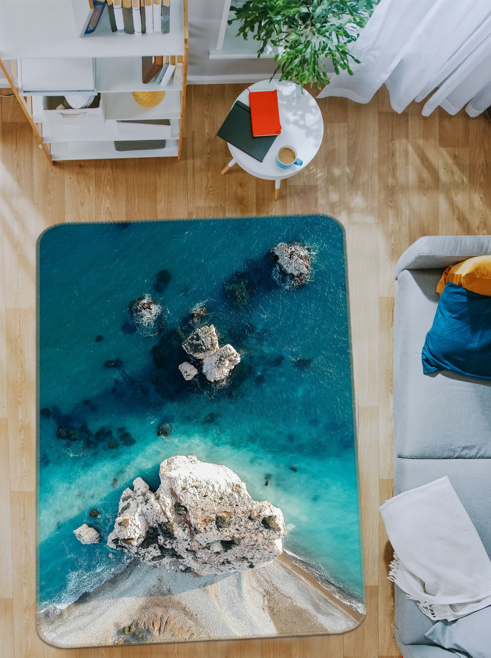 3D Sea Stone 26188 Non Slip Rug Mat