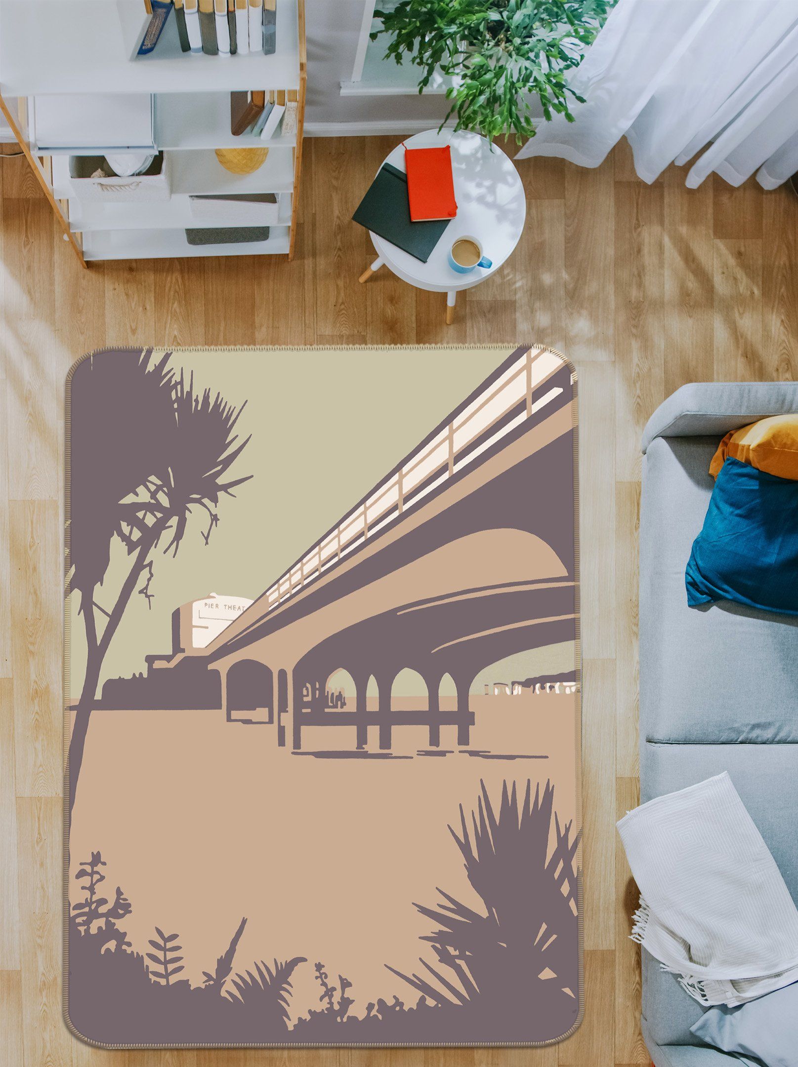 3D Bournemouth Pier Beaches 1105 Steve Read Rug Non Slip Rug Mat Mat AJ Creativity Home