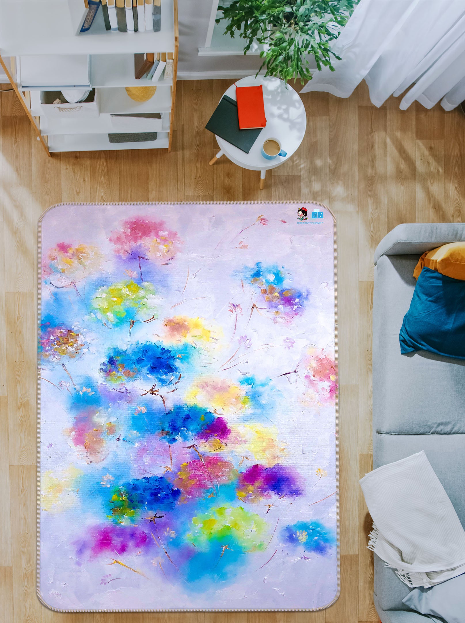 3D Colorful Flowers 1299 Skromova Marina Rug Non Slip Rug Mat