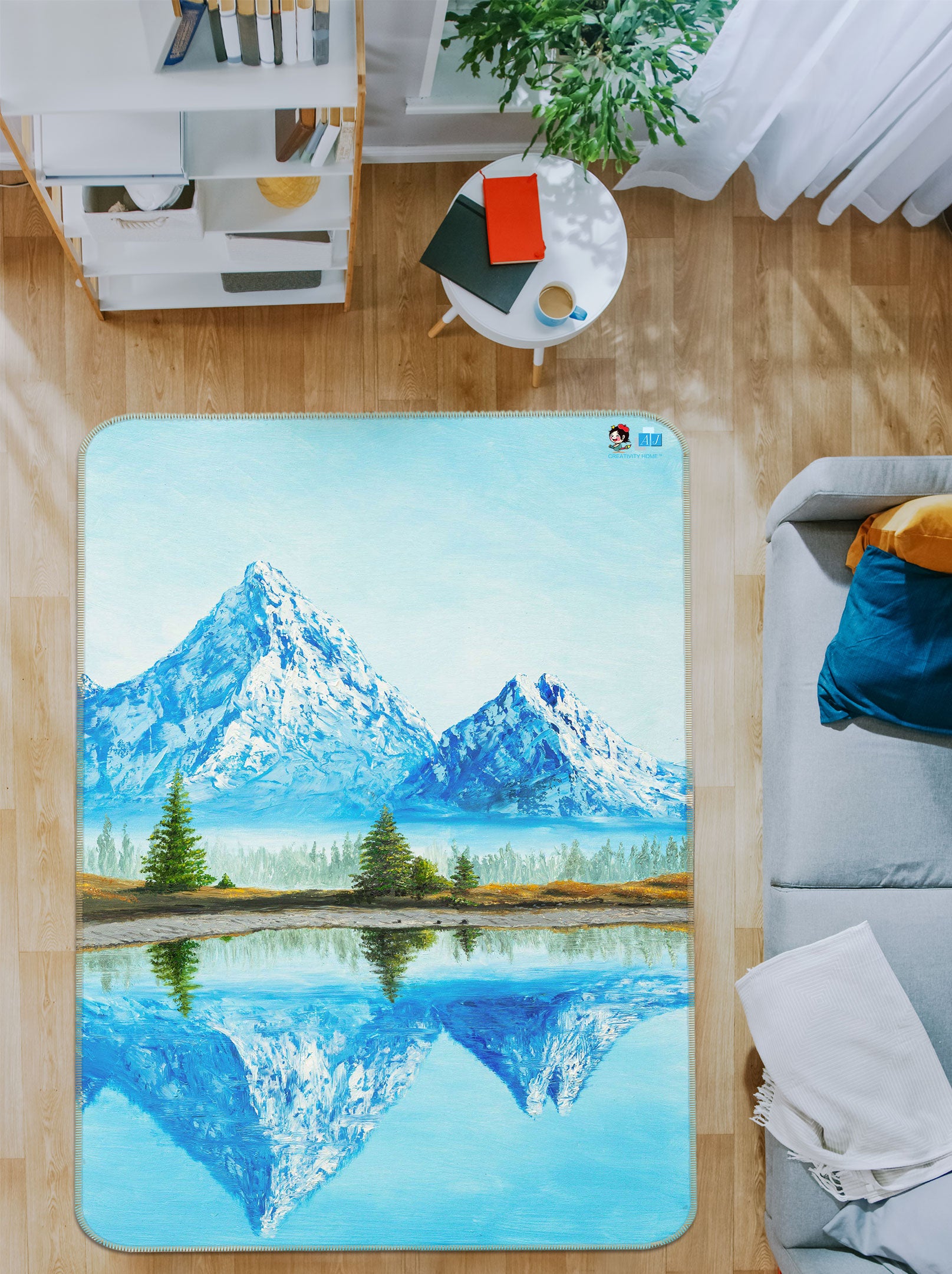 3D Snow Mountain 18108 Marina Zotova Rug Non Slip Rug Mat