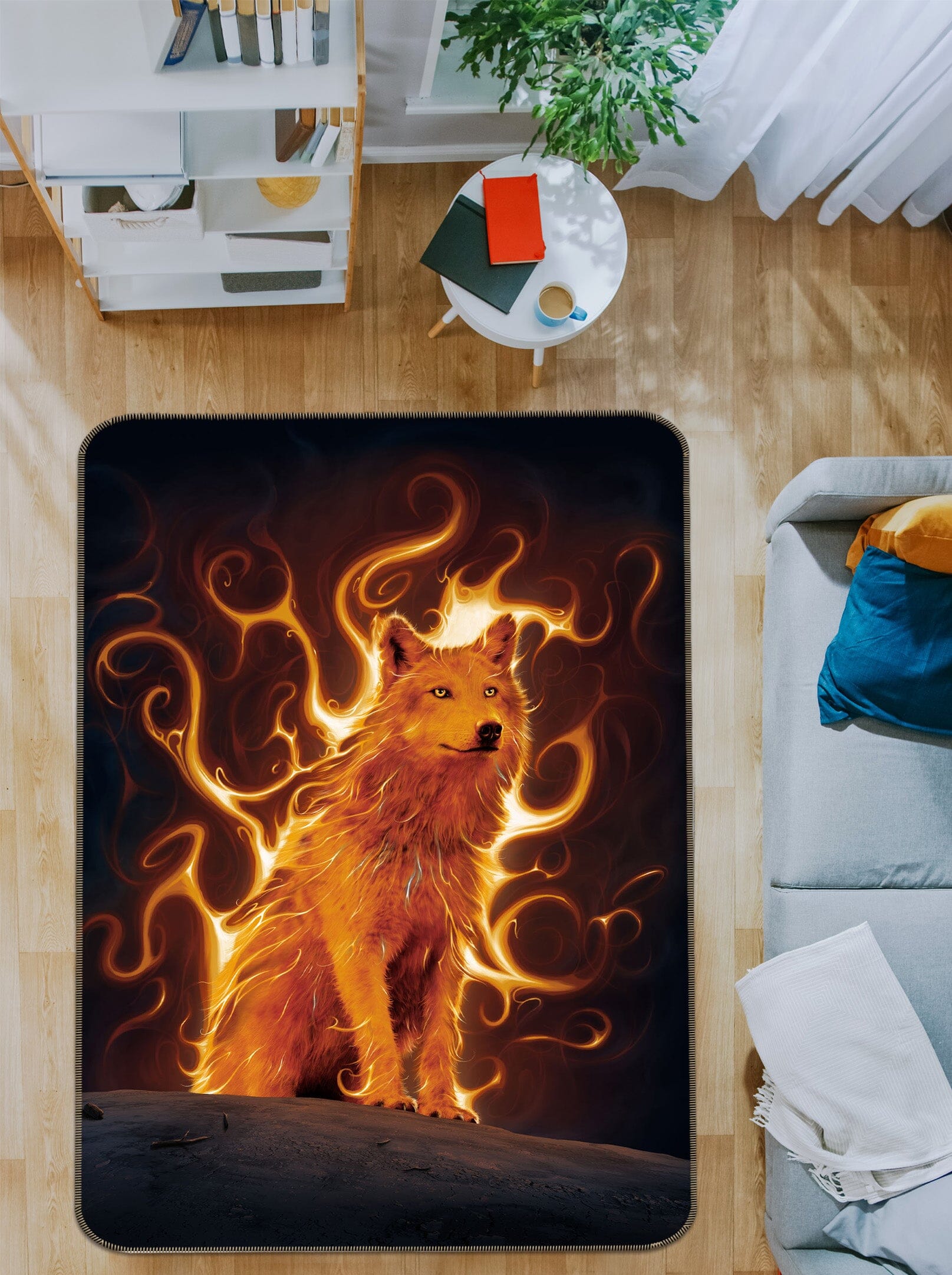 3D Phoenix Wolf Def 1058 Vincent Hie Rug Non Slip Rug Mat Mat AJ Creativity Home