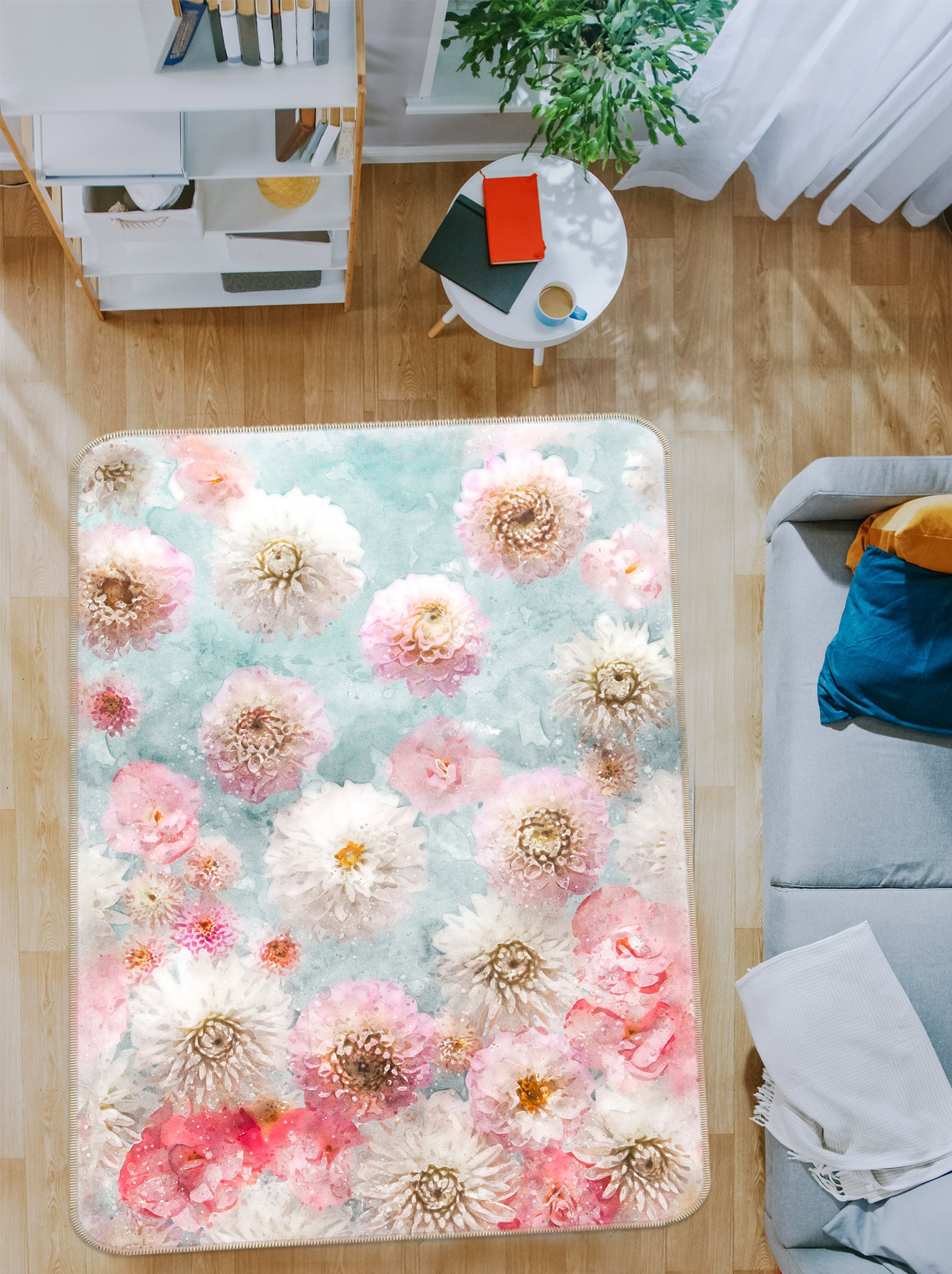 3D Flower 83288 Assaf Frank Rug Non Slip Rug Mat