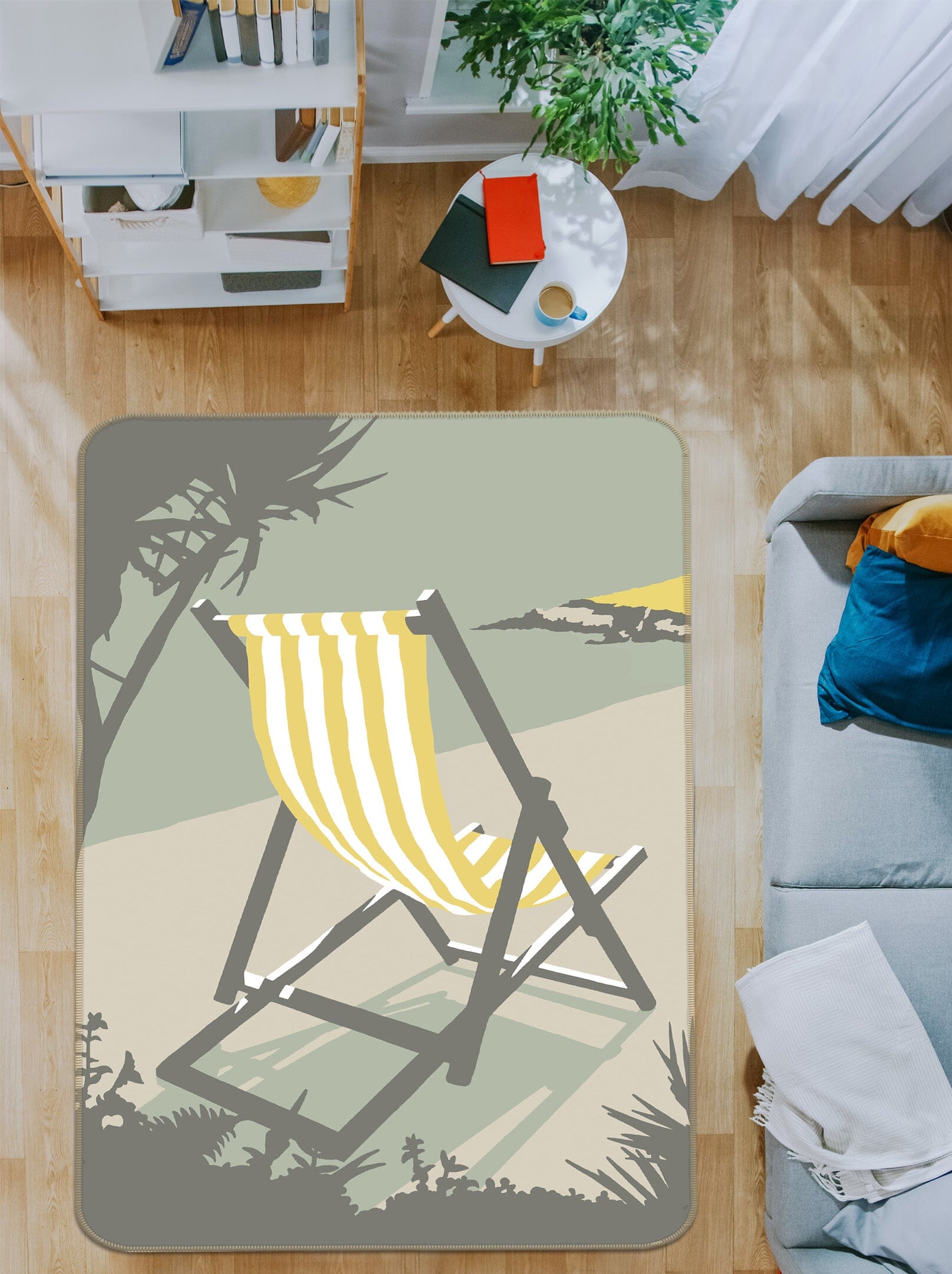 3D St Ives Deckchair 1156 Steve Read Rug Non Slip Rug Mat Mat AJ Creativity Home