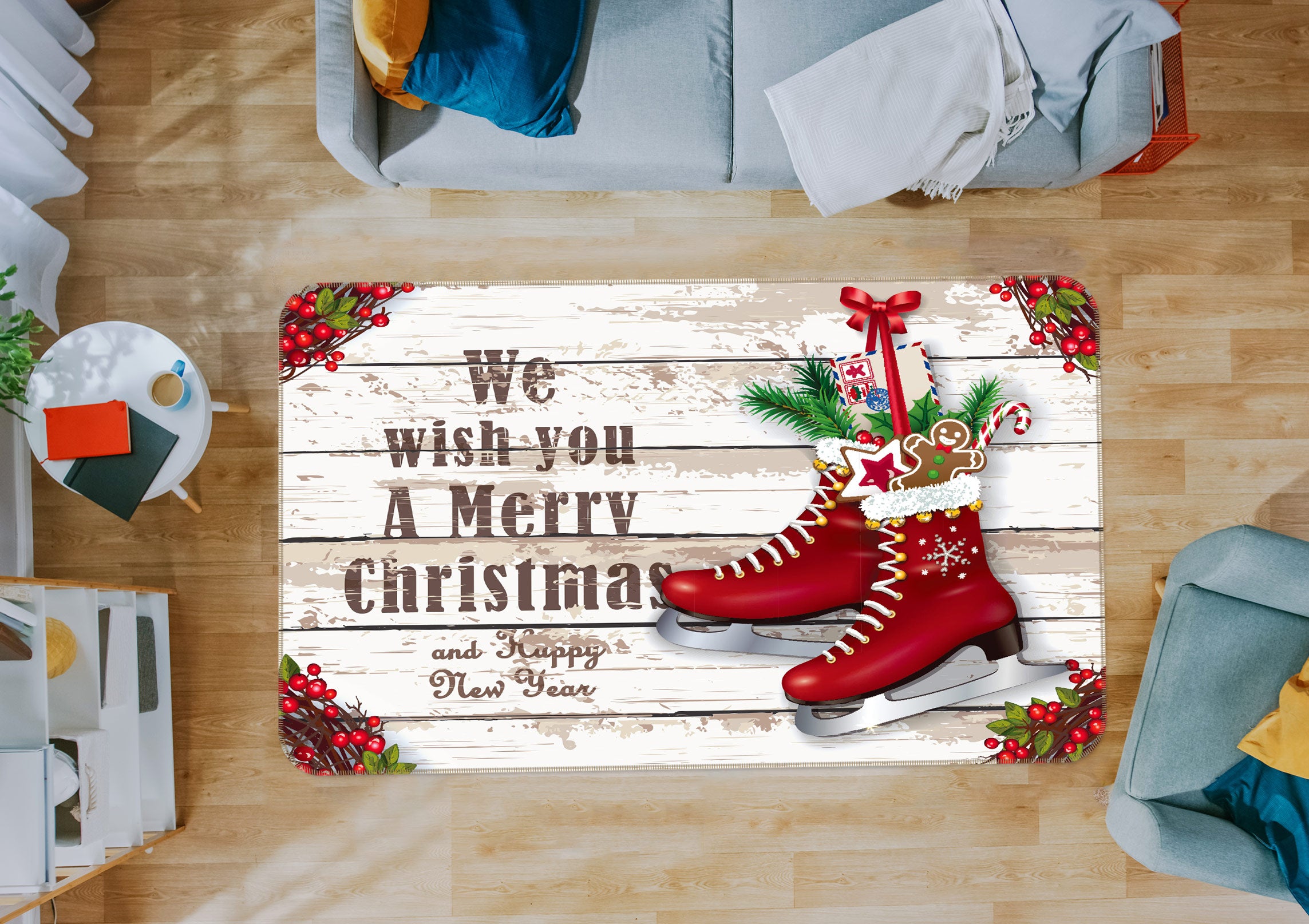 3D Snowshoe 77138 Non Slip Rug Mat