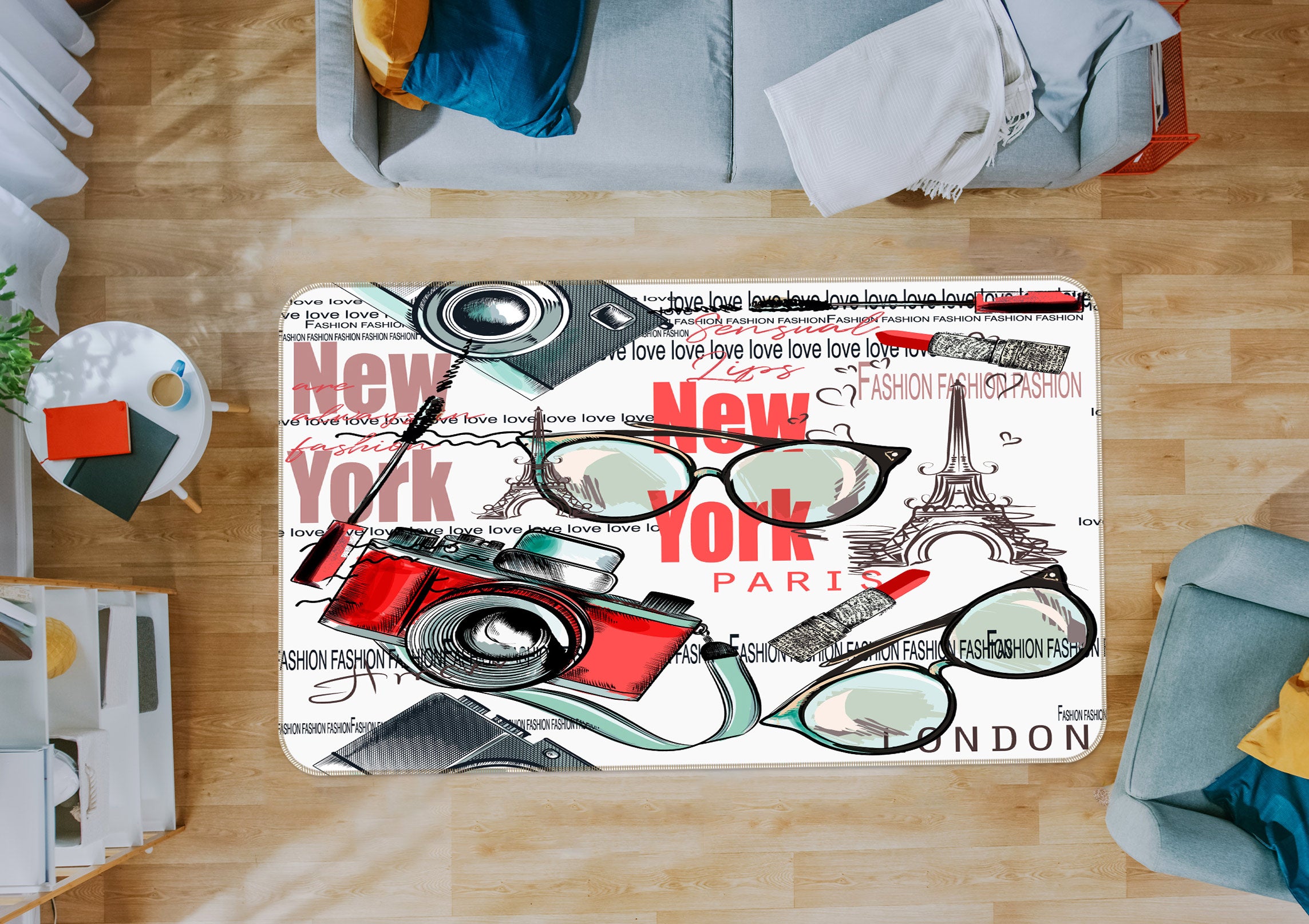 3D Glasses Camera 37059 Non Slip Rug Mat