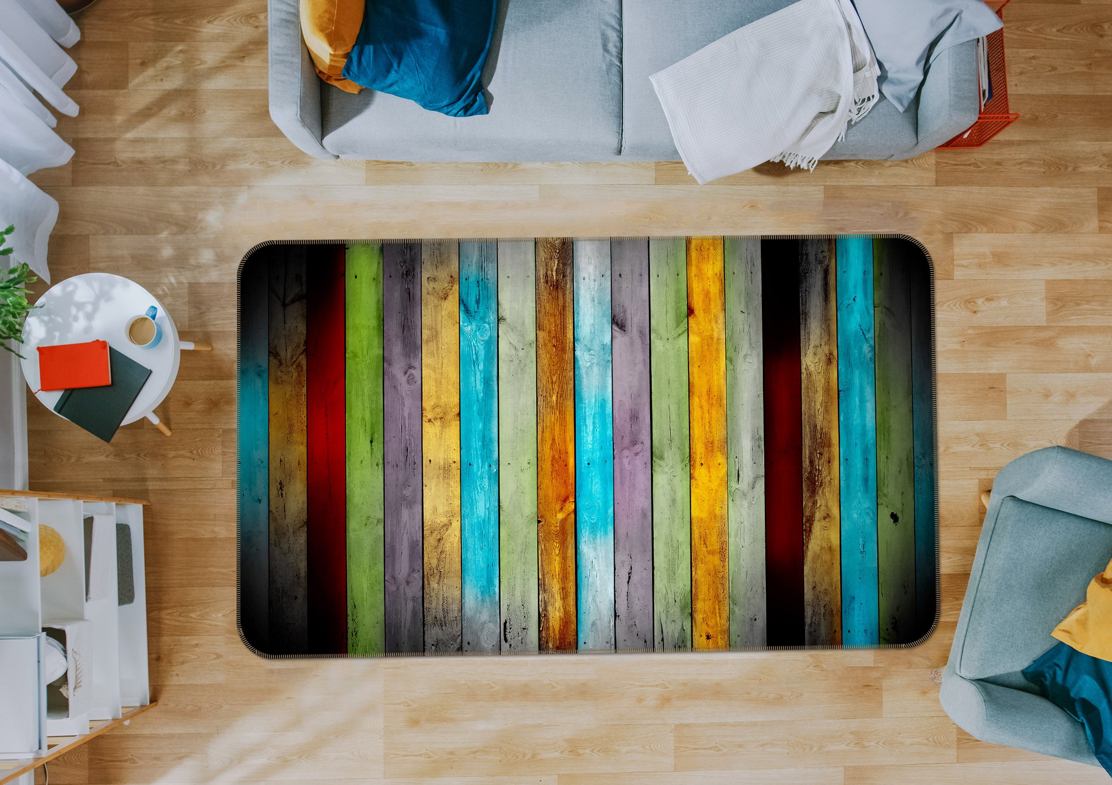 3D Colored Wood 31161 Non Slip Rug Mat