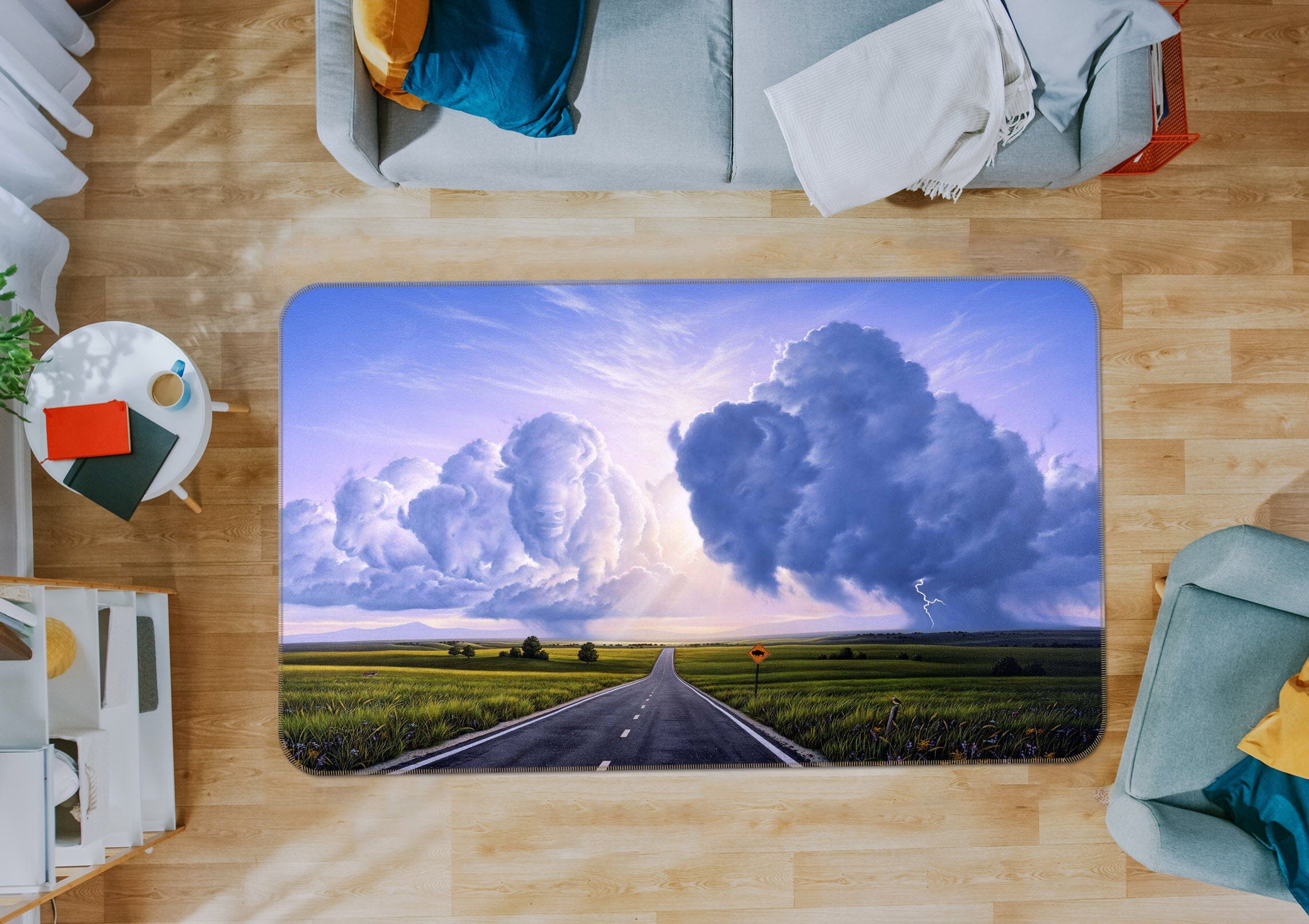 3D Big Storm 1053 Jerry LoFaro Rug Non Slip Rug Mat Mat AJ Creativity Home