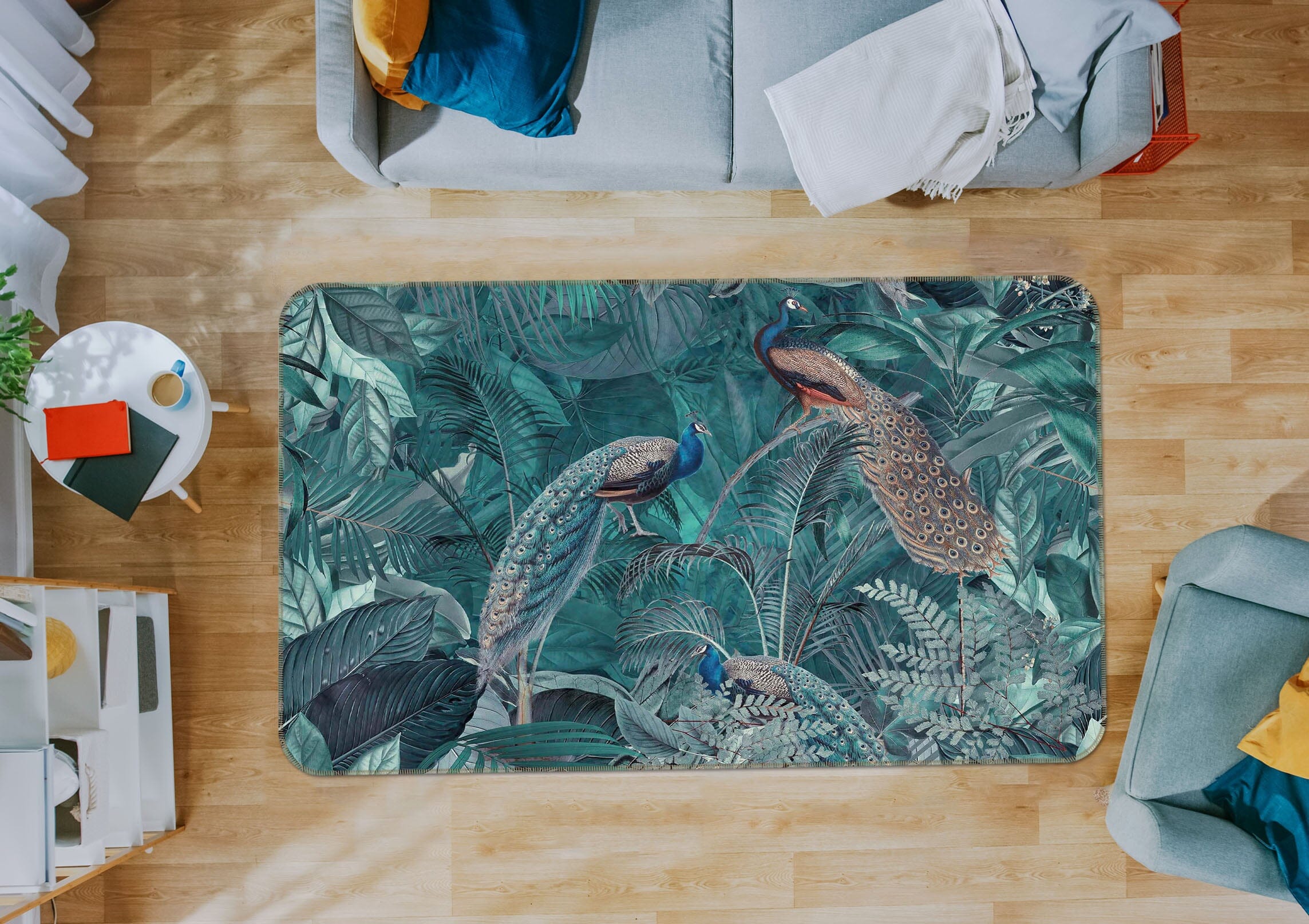 3D Peacock Forest 1009 Andrea haase Rug Non Slip Rug Mat Mat AJ Creativity Home