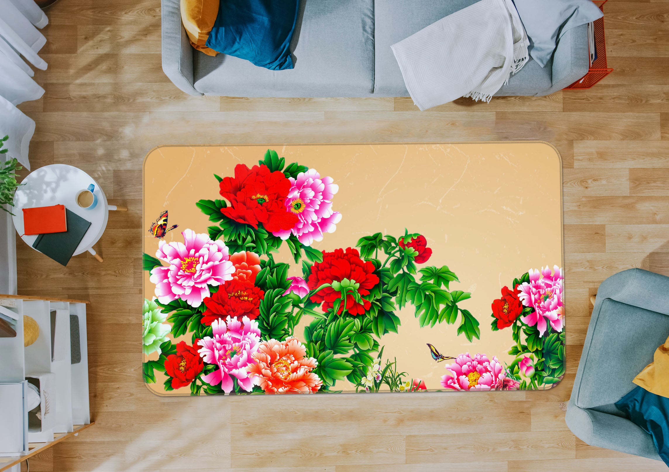 3D Flower 31117 Non Slip Rug Mat