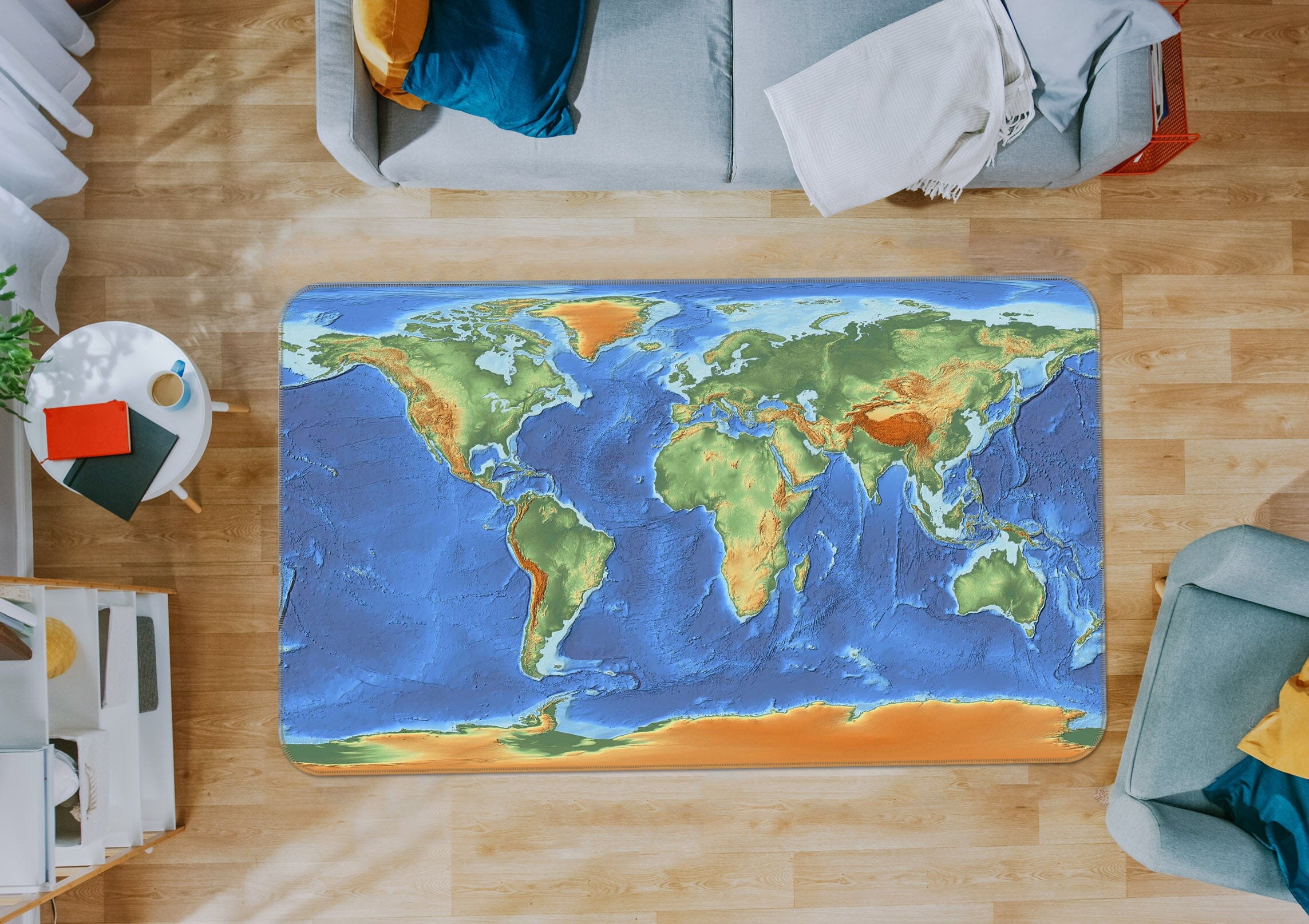 3D Volcano Eruption 220 World Map Non Slip Rug Mat Mat AJ Creativity Home