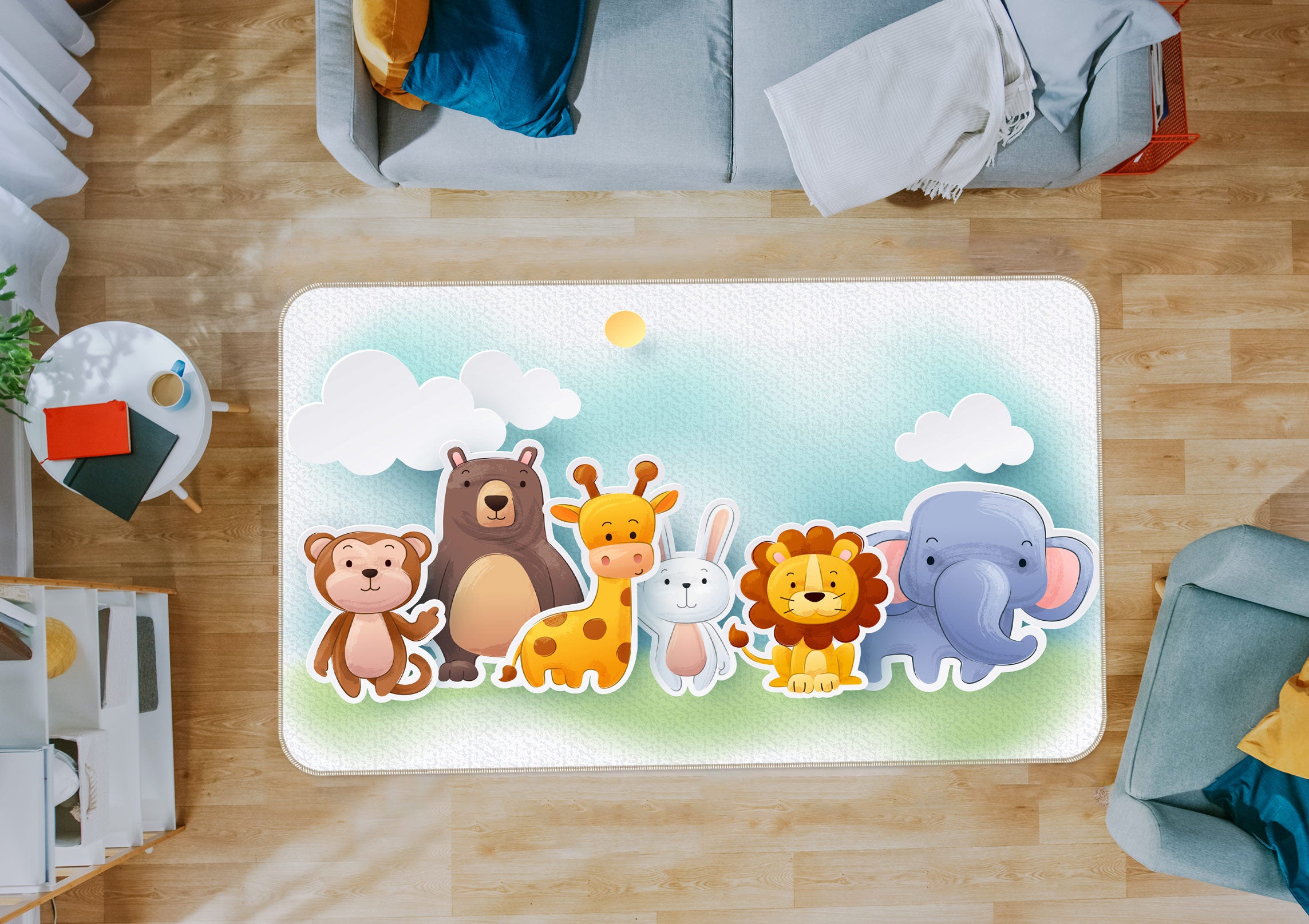 3D Cartoon Animals 30036 Non Slip Rug Mat