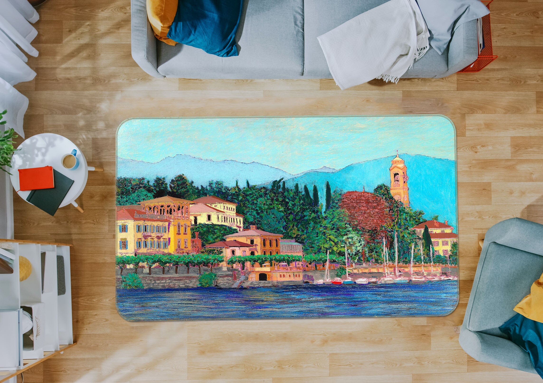 3D Waterside City 1121 Allan P. Friedlander Rug Non Slip Rug Mat AJ Wallpaper