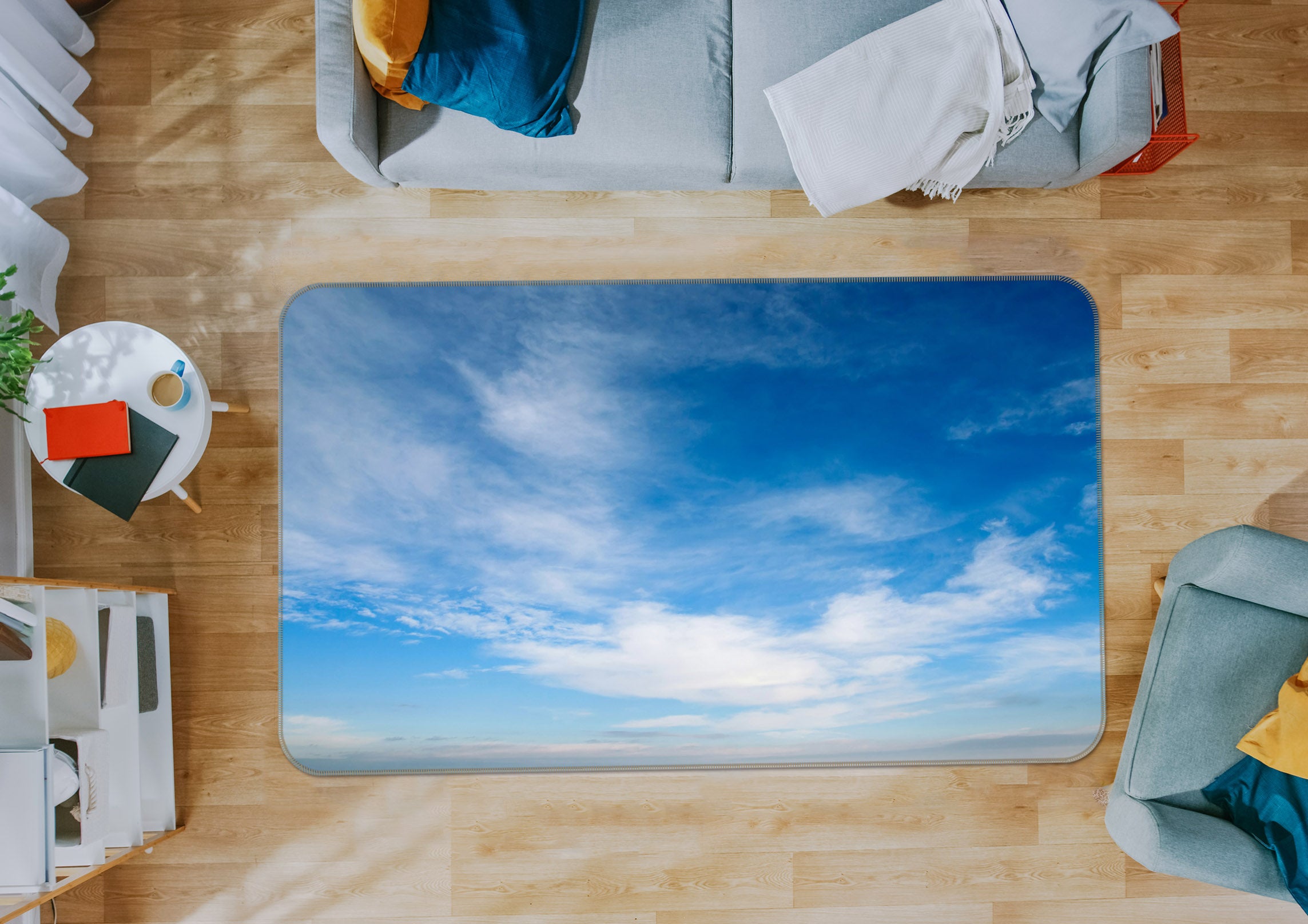3D Clouds 31174 Non Slip Rug Mat