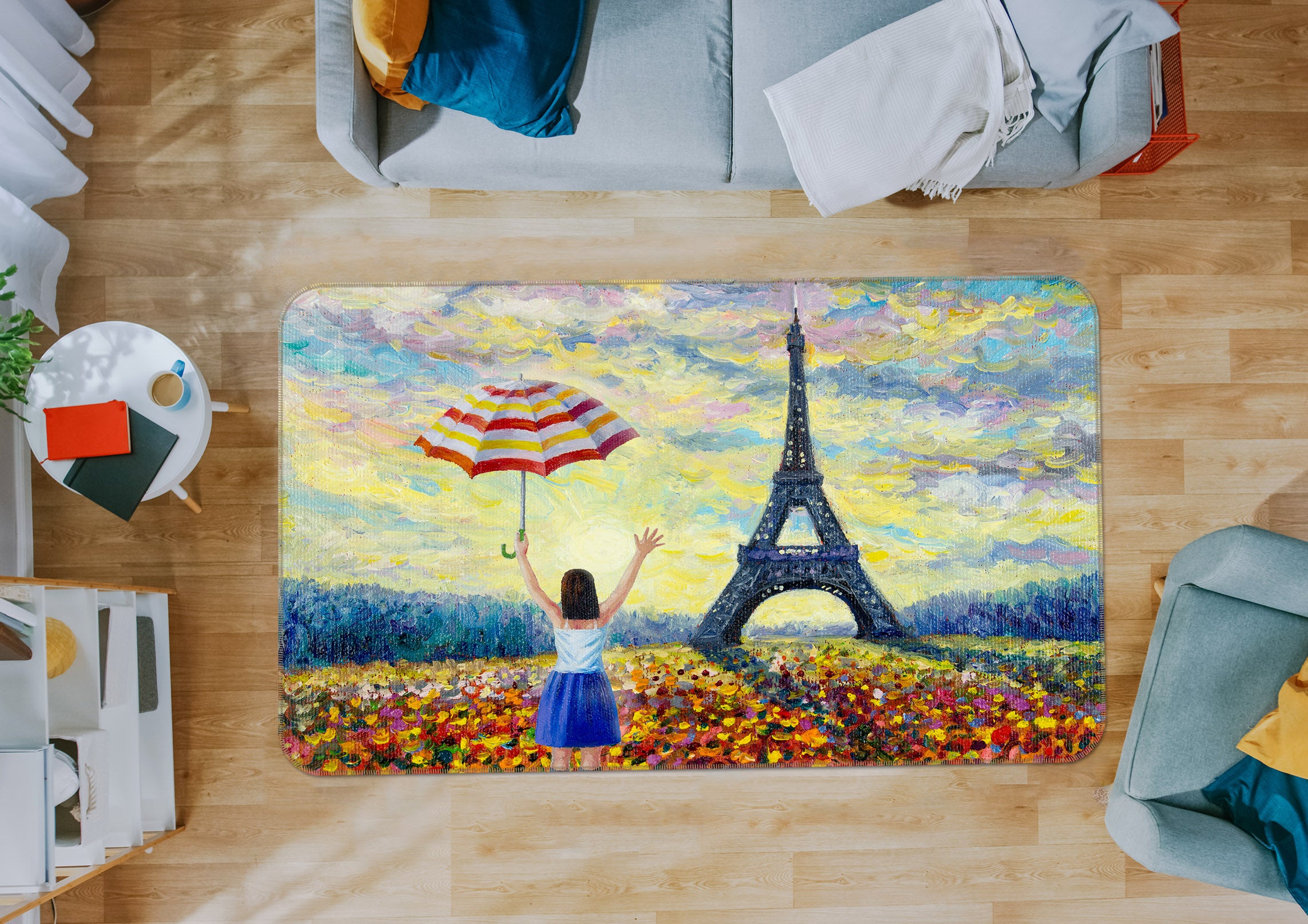 3D Flower Tower 30137 Non Slip Rug Mat