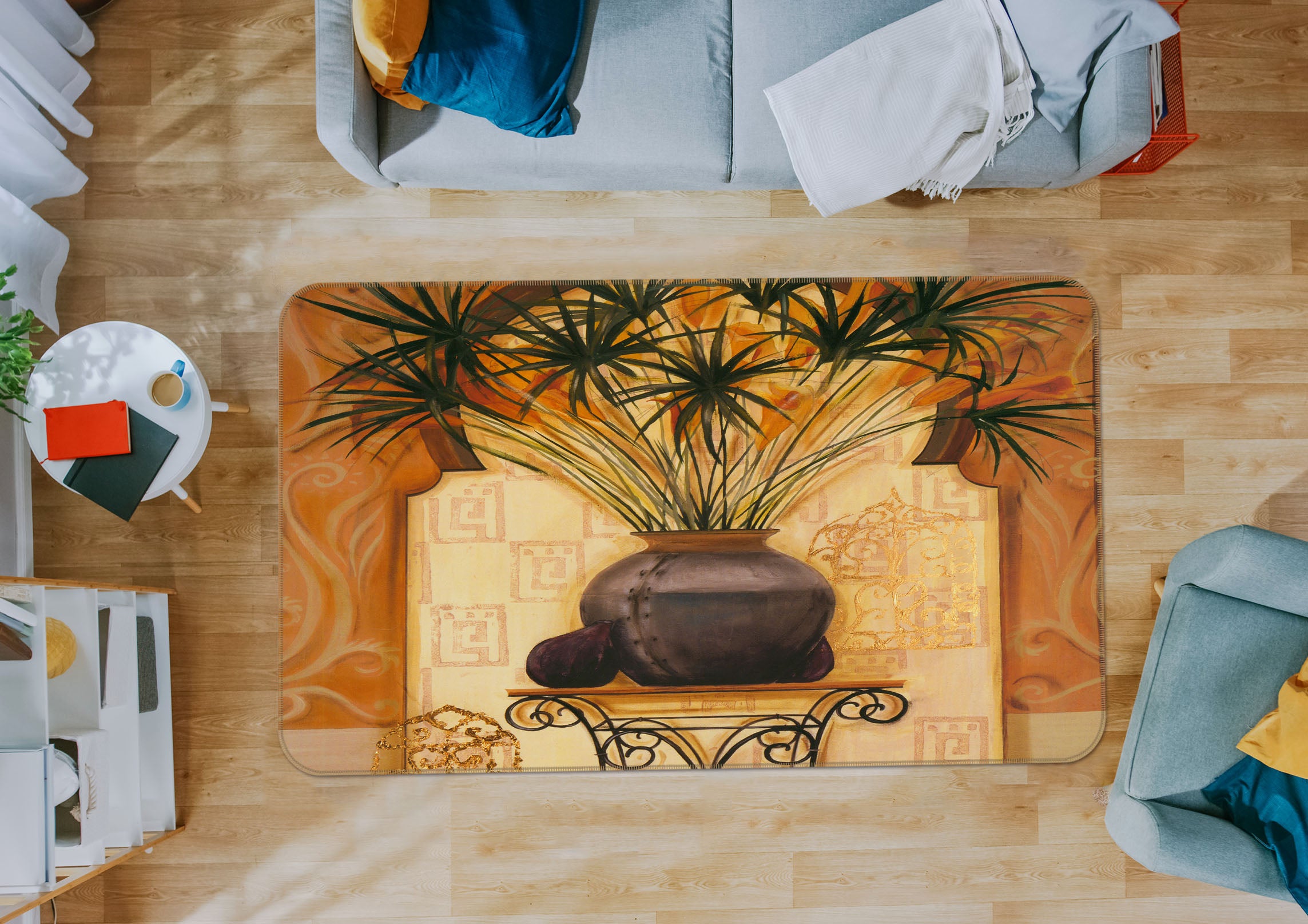 3D Vase Flowers 32033 Non Slip Rug Mat