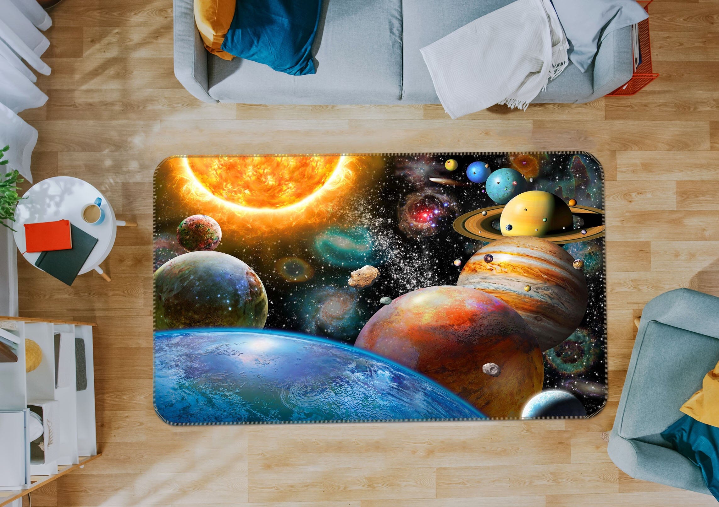 3D Color Planet 1055 Adrian Chesterman Rug Non Slip Rug Mat Mat AJ Creativity Home