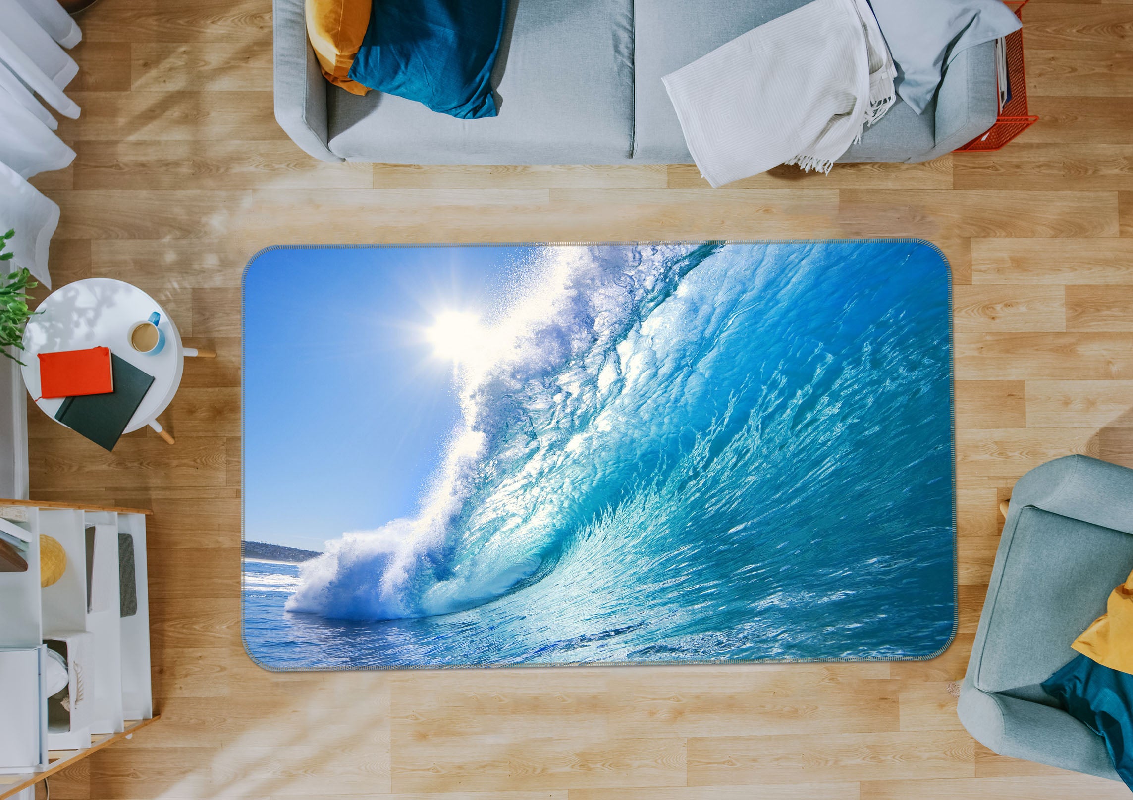 3D Waves Sunlight 36005 Non Slip Rug Mat