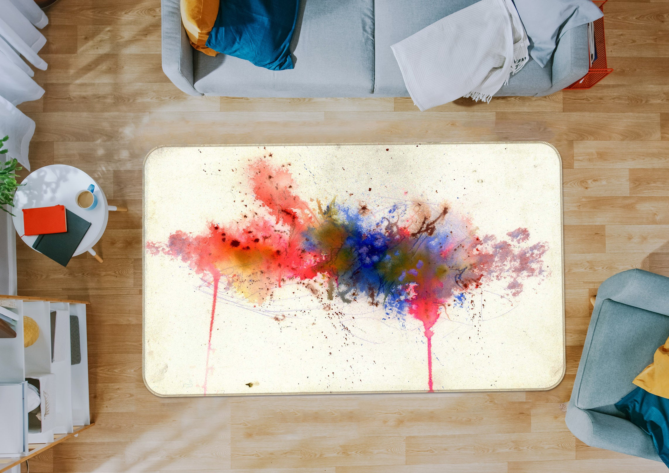 3D Color Ink 84120 Anne Farrall Doyle Rug Non Slip Rug Mat