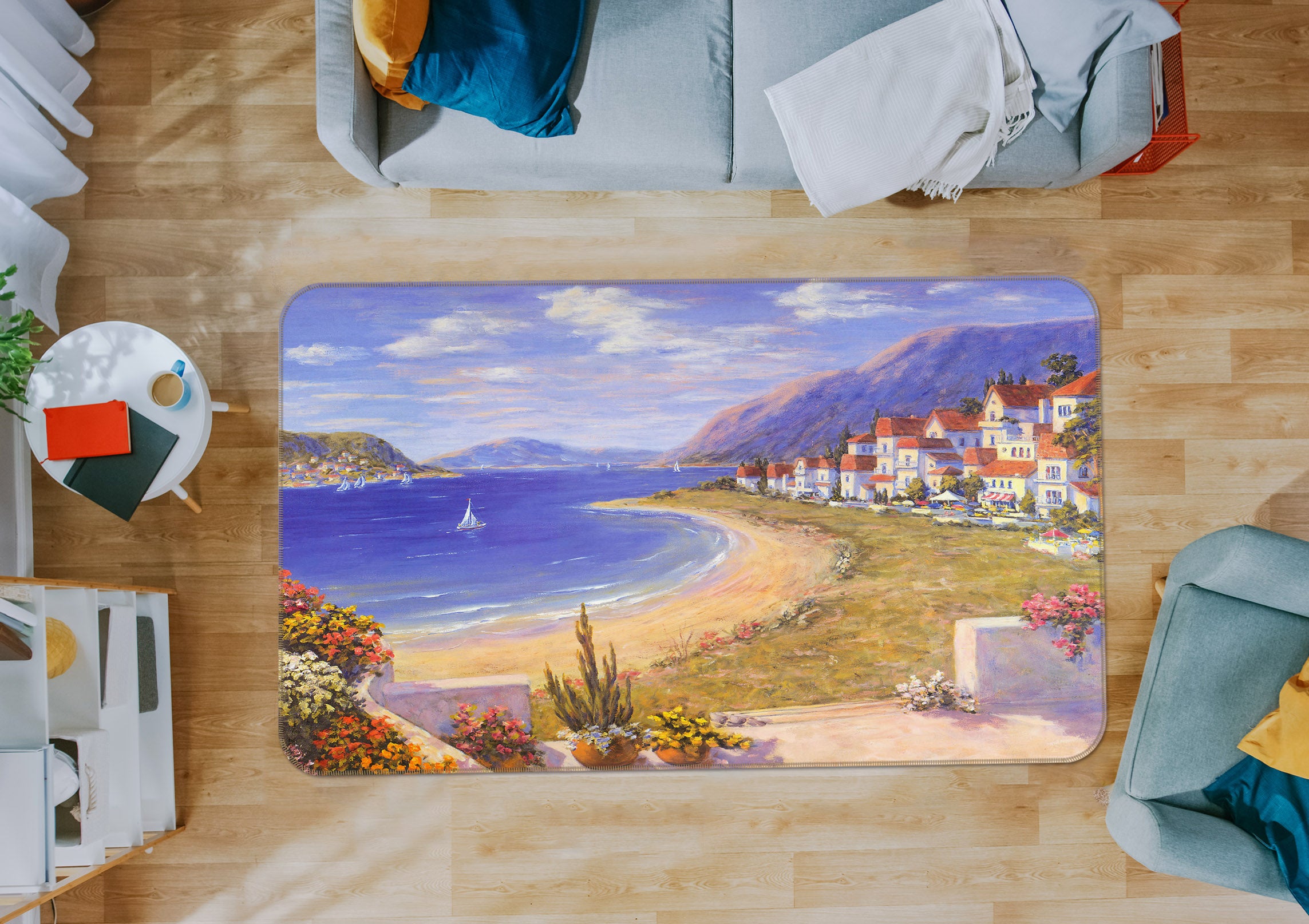3D Seaside House 32049 Non Slip Rug Mat
