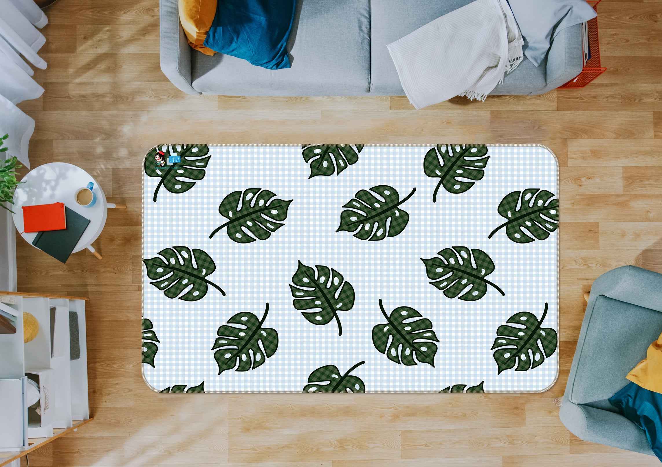 3D Leaves 10775 Kashmira Jayaprakash Rug Non Slip Rug Mat