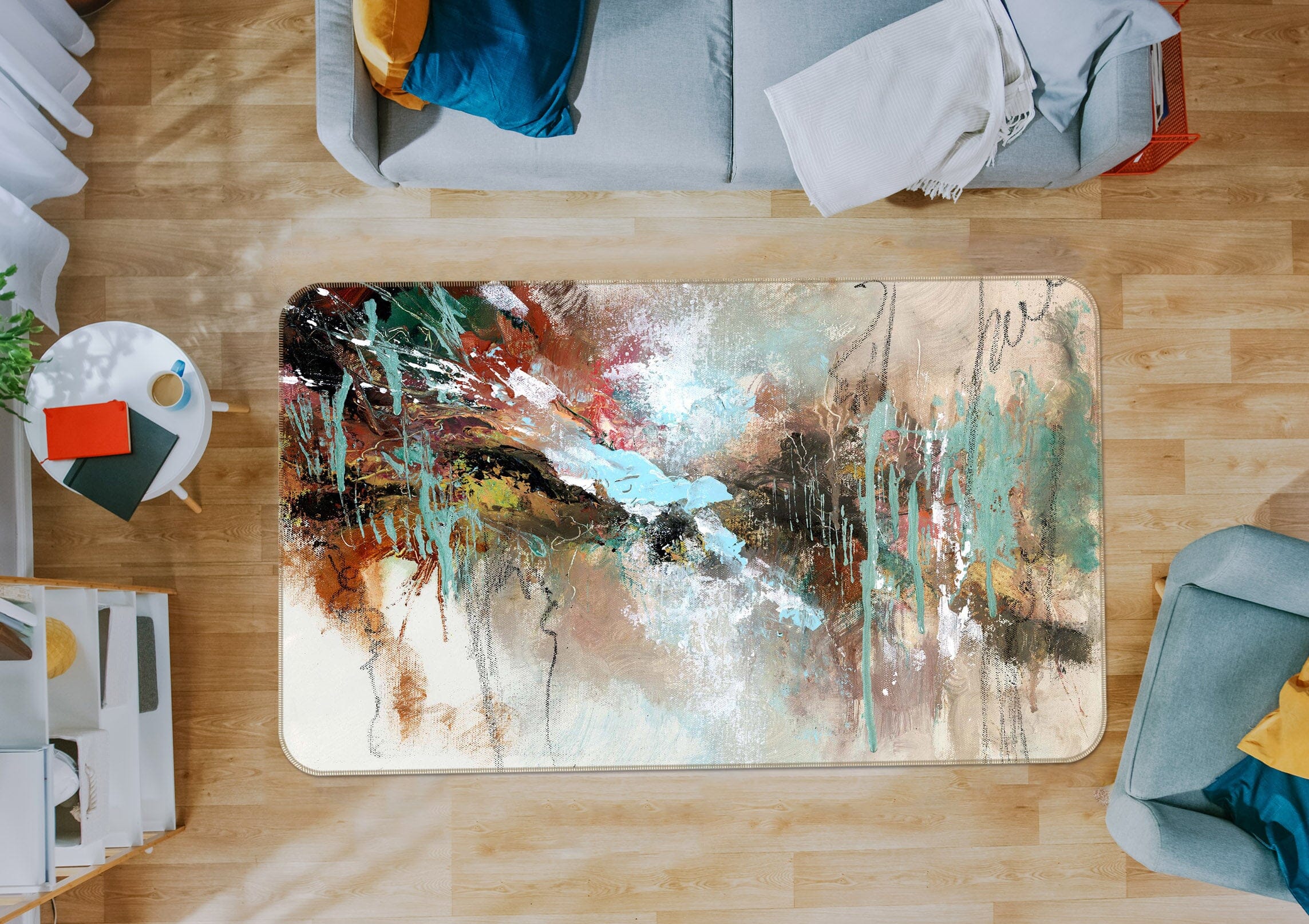 3D Color Splash 1008 Anne Farrall Doyle Rug Non Slip Rug Mat Mat AJ Creativity Home
