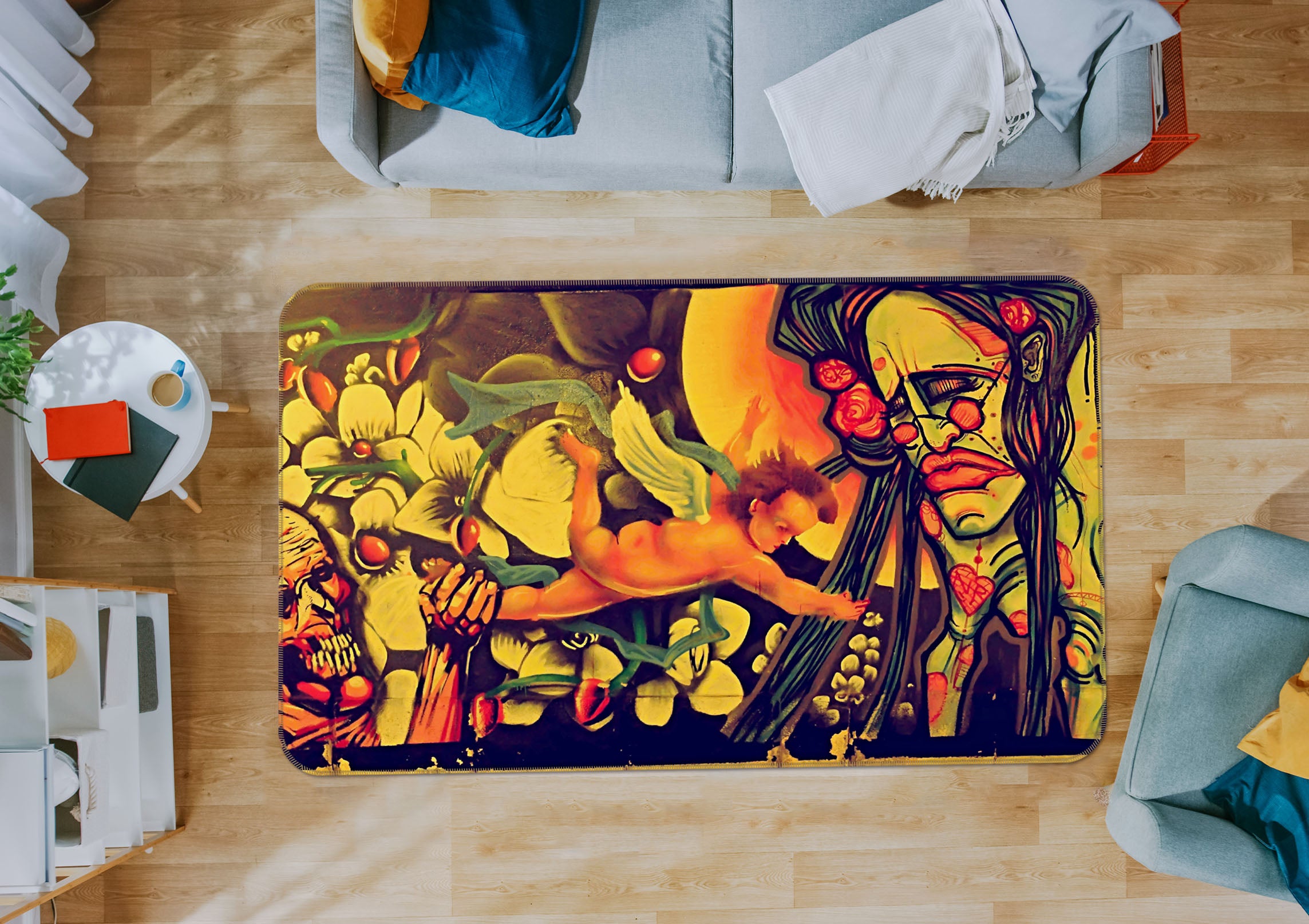 3D Angel Pattern 35206 Non Slip Rug Mat