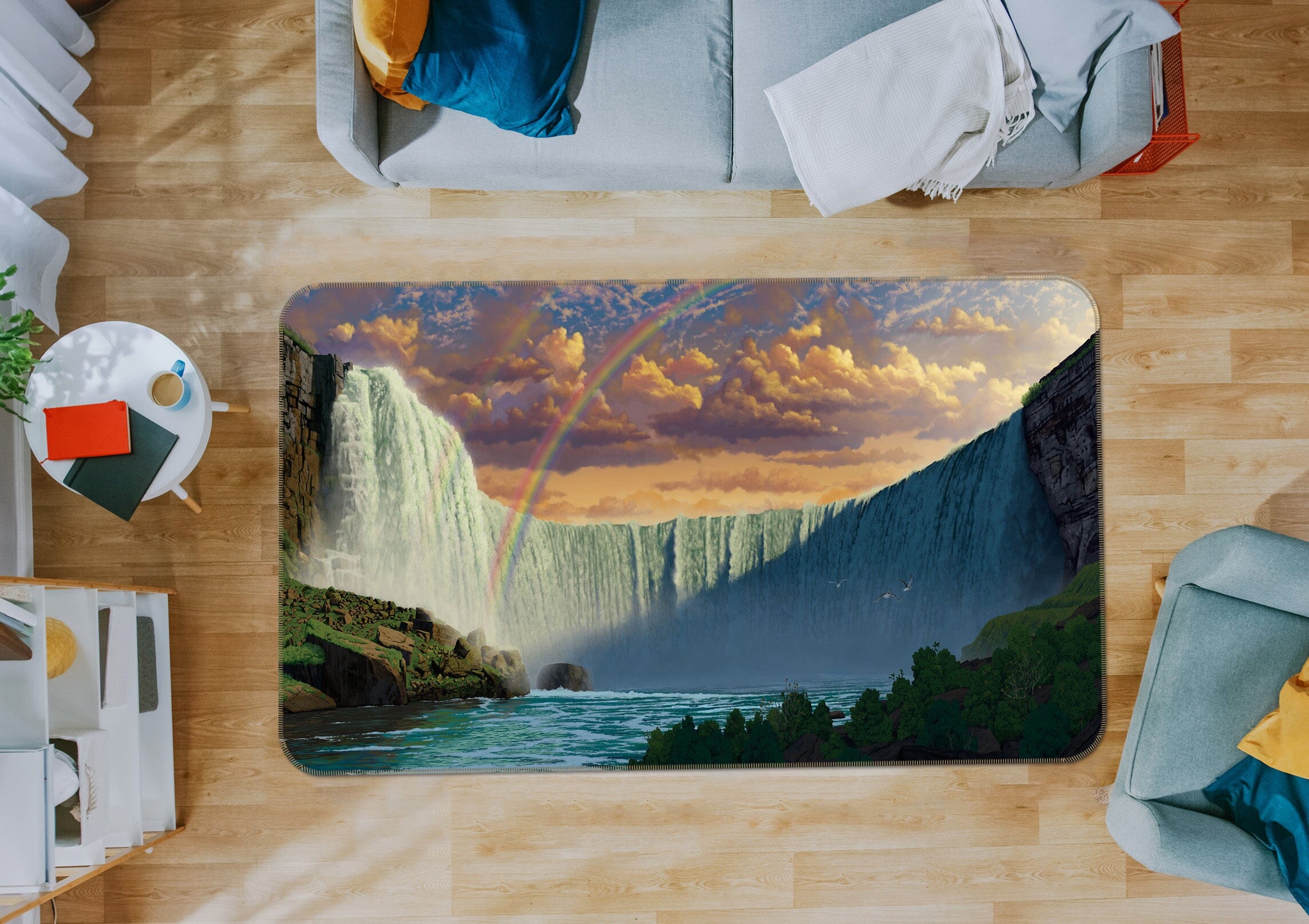 3D Niagara Falls 1095 Vincent Hie Rug Non Slip Rug Mat Mat AJ Creativity Home
