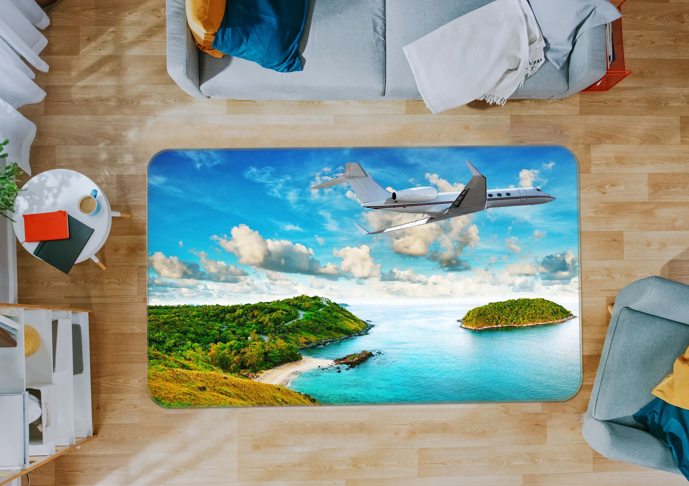 3D Island Plane 38221 Vehicle Non Slip Rug Mat