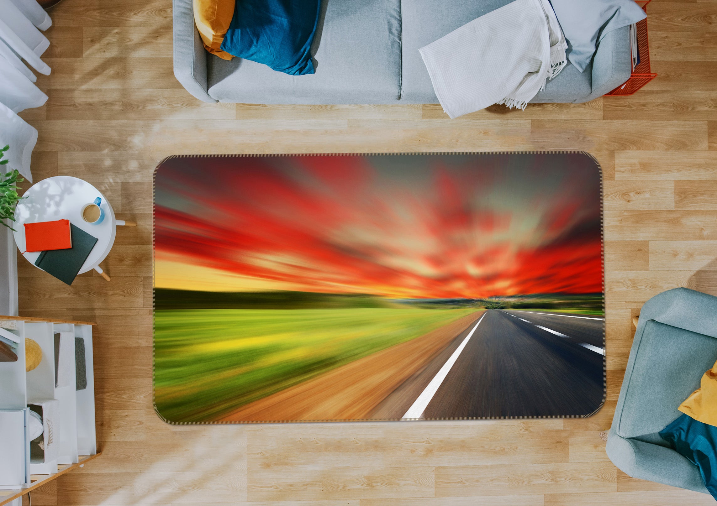 3D Highway 32084 Non Slip Rug Mat