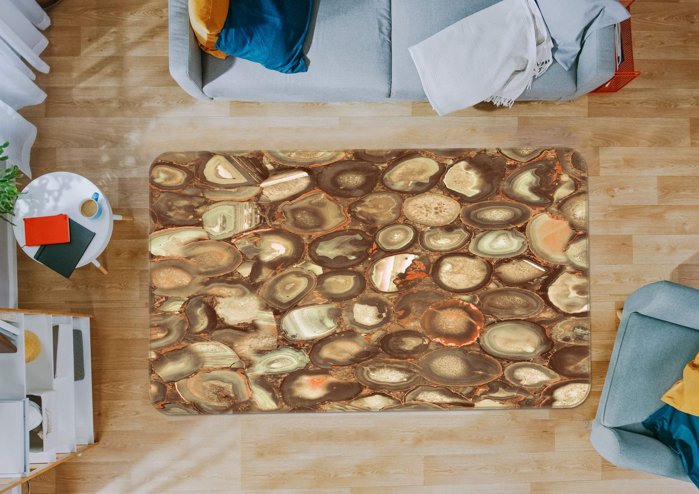 3D Cobblestone Pattern 27113 Non Slip Rug Mat