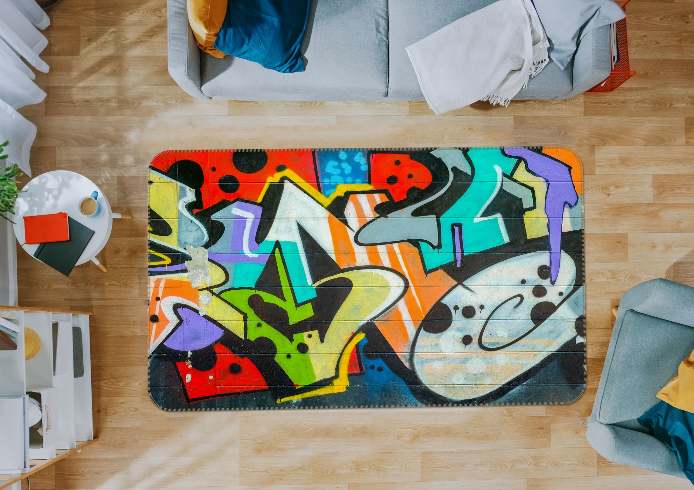 3D Graffiti 31076 Non Slip Rug Mat