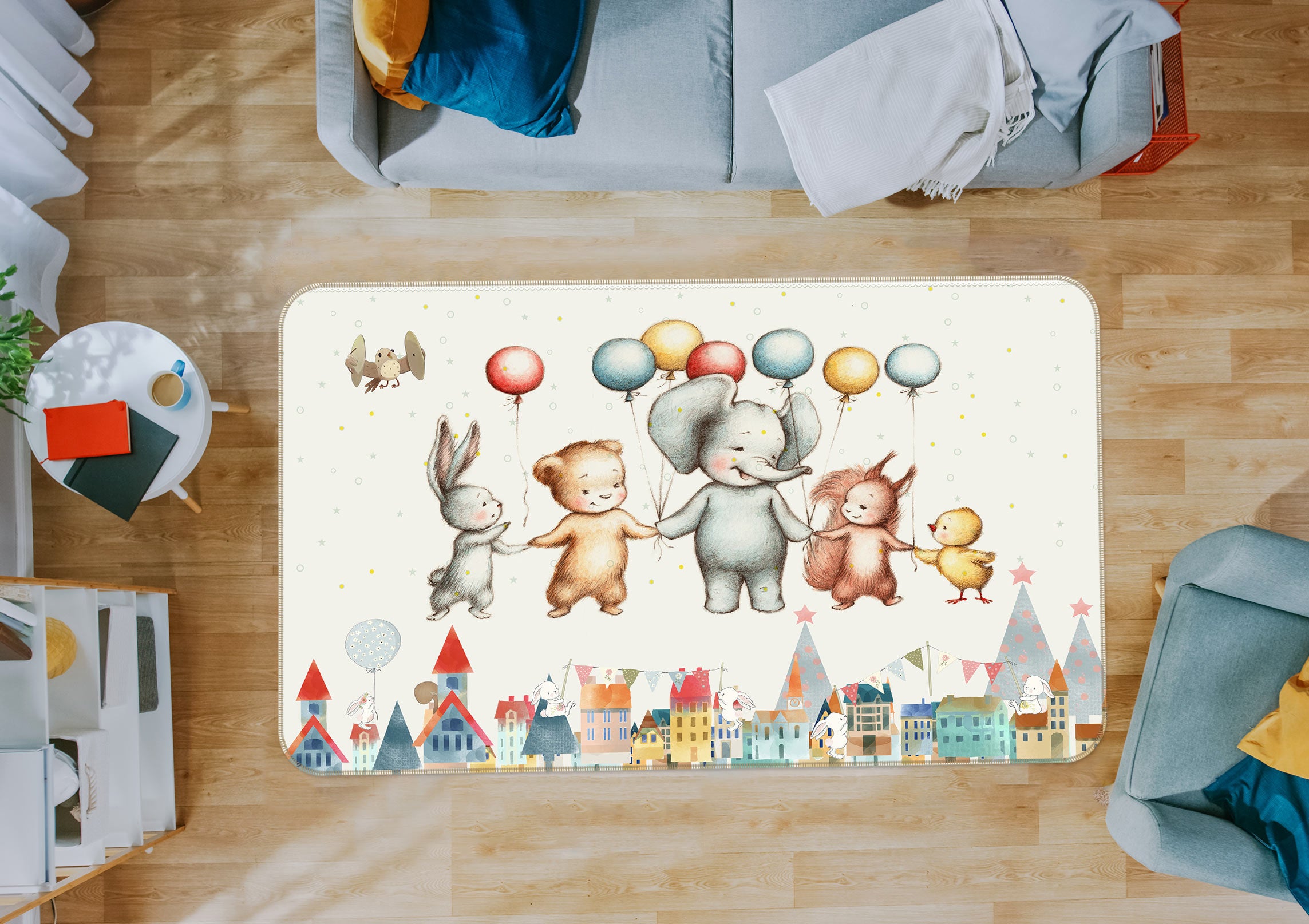3D Balloon Animal 77058 Non Slip Rug Mat