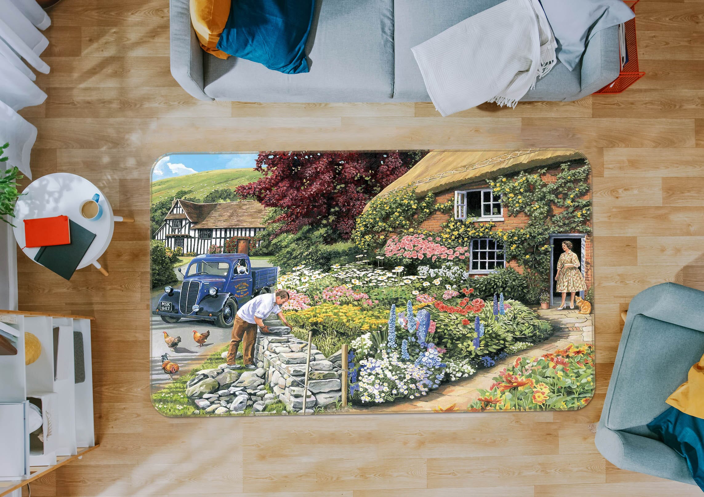 3D Drystone Walling 1072 Trevor Mitchell Rug Non Slip Rug Mat Mat AJ Creativity Home