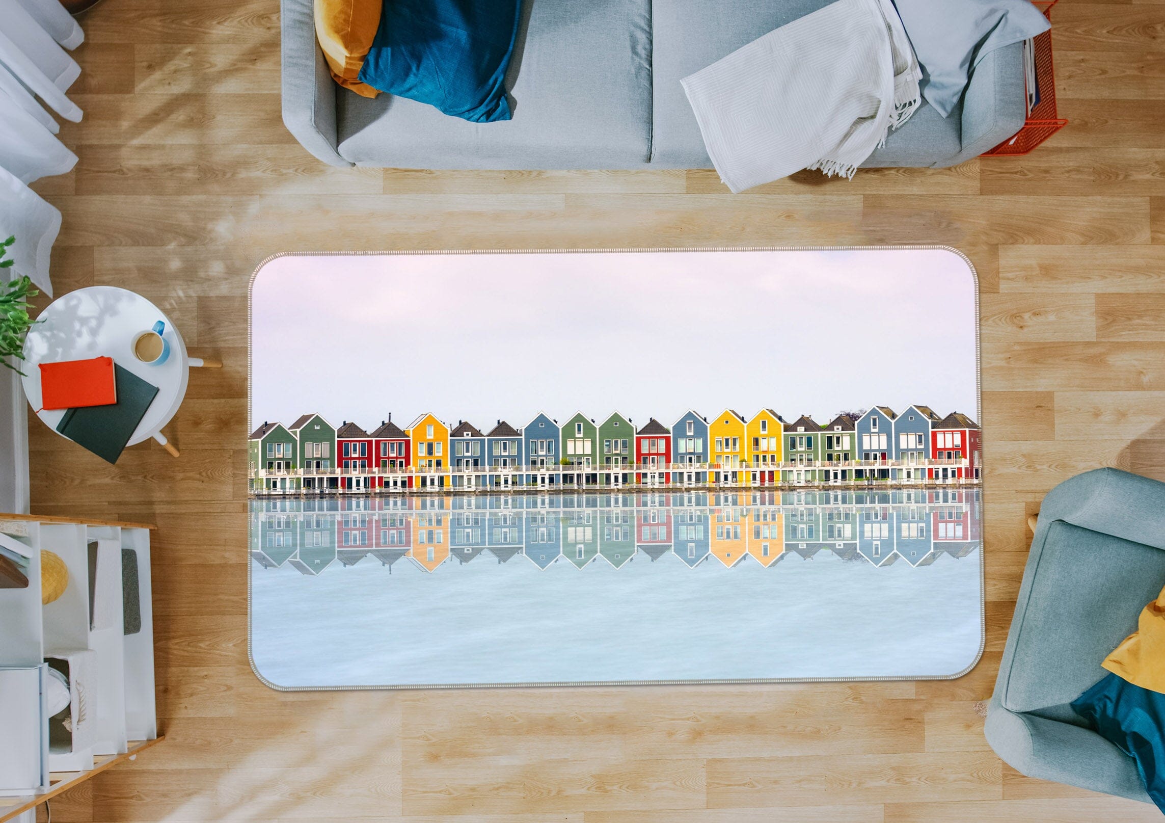 3D Color House 1072 Marco Carmassi Rug Non Slip Rug Mat Mat AJ Creativity Home