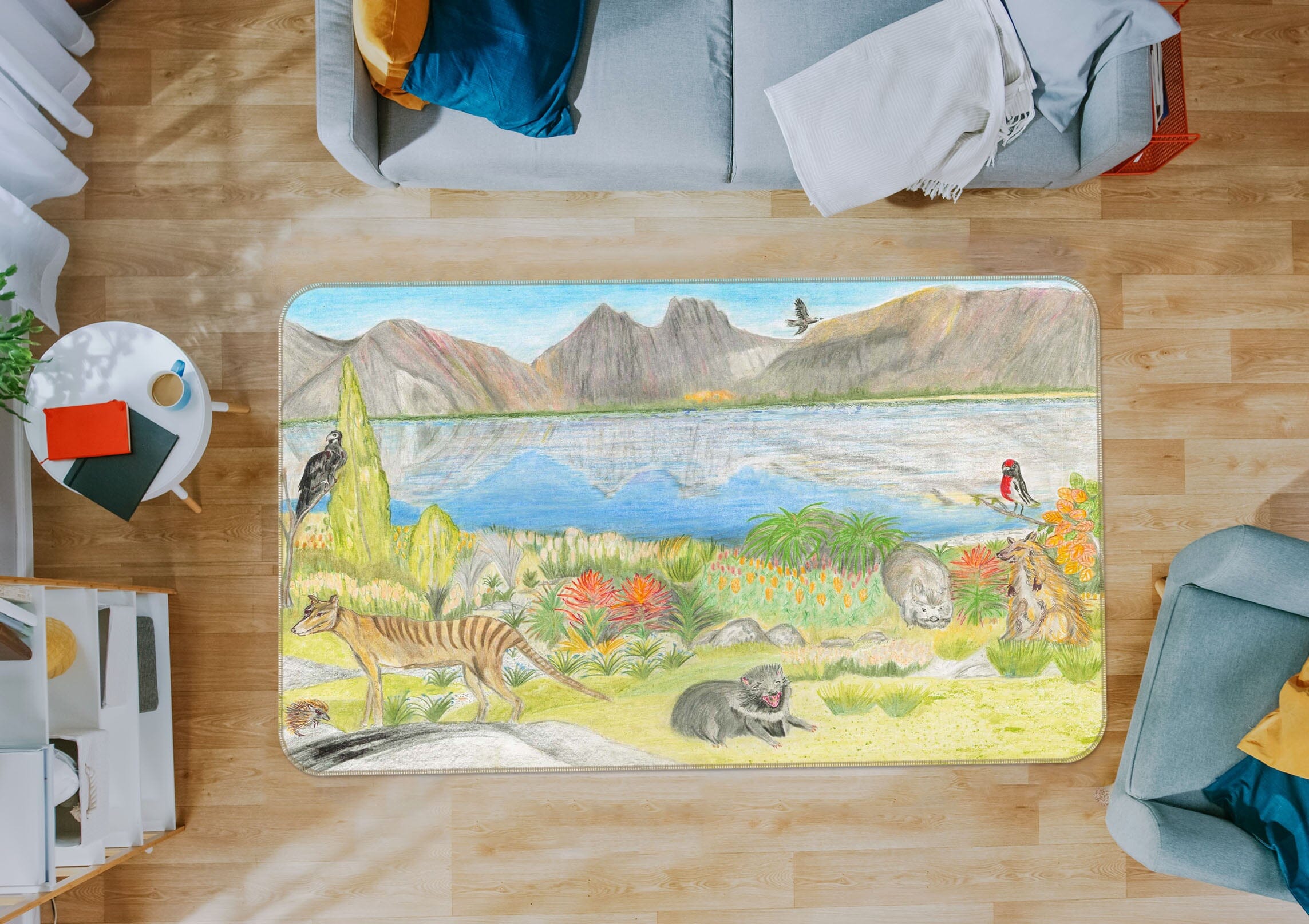 3D Steppe Animals 1055 Michael Sewell Rug Non Slip Rug Mat Mat AJ Creativity Home