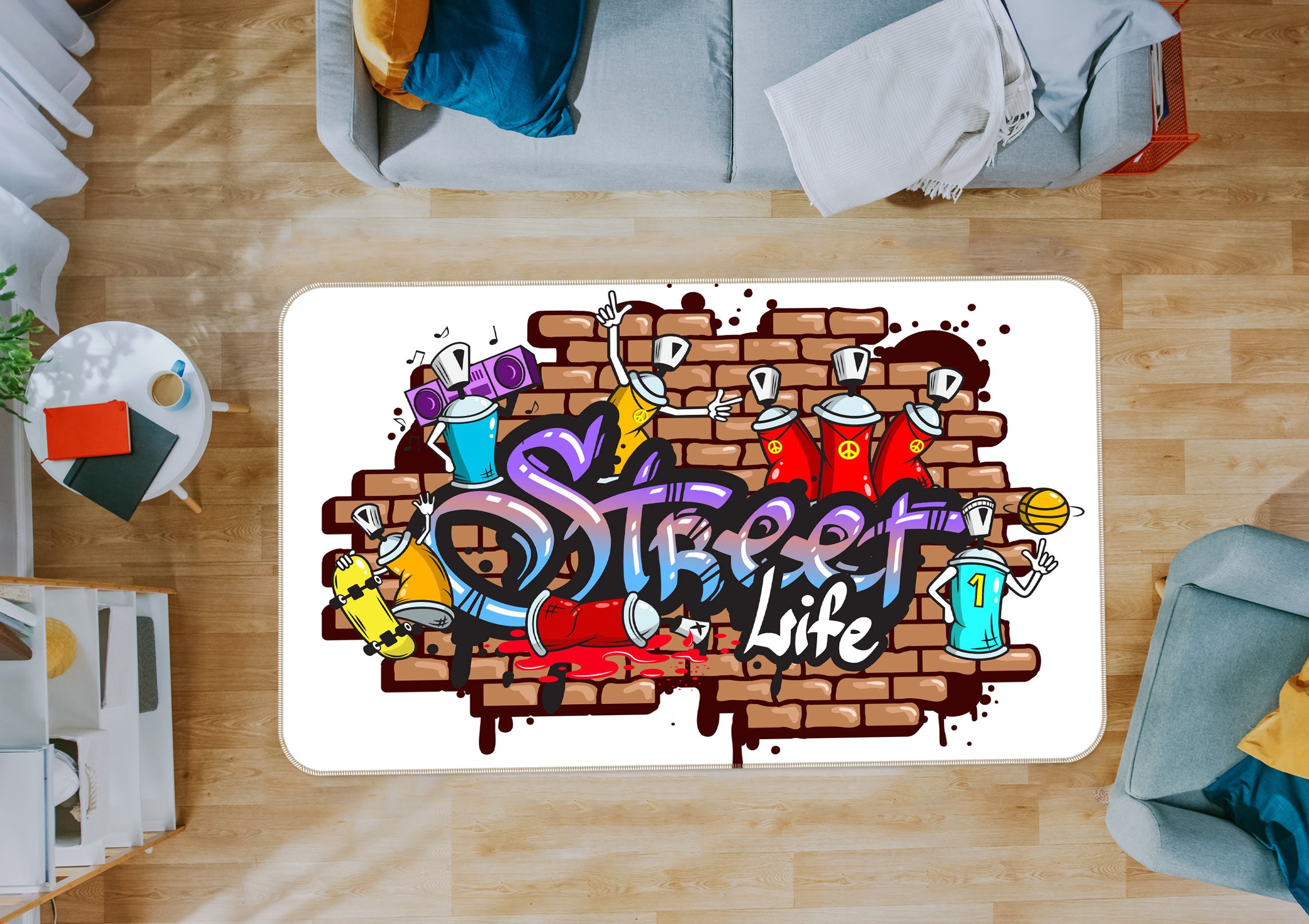 3D Letter Brick Wall 30065 Non Slip Rug Mat