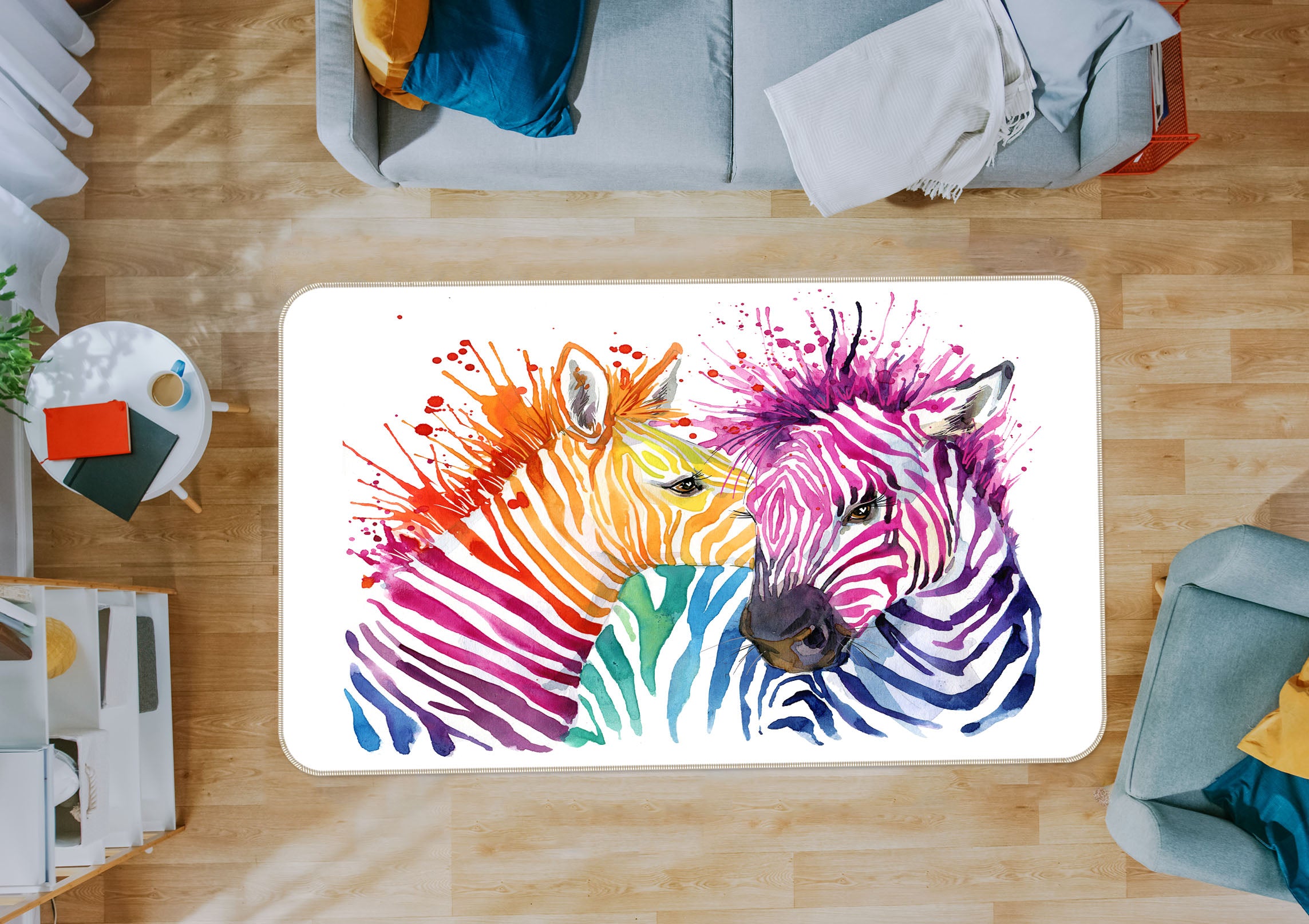 3D Color Zebra 34213 Non Slip Rug Mat