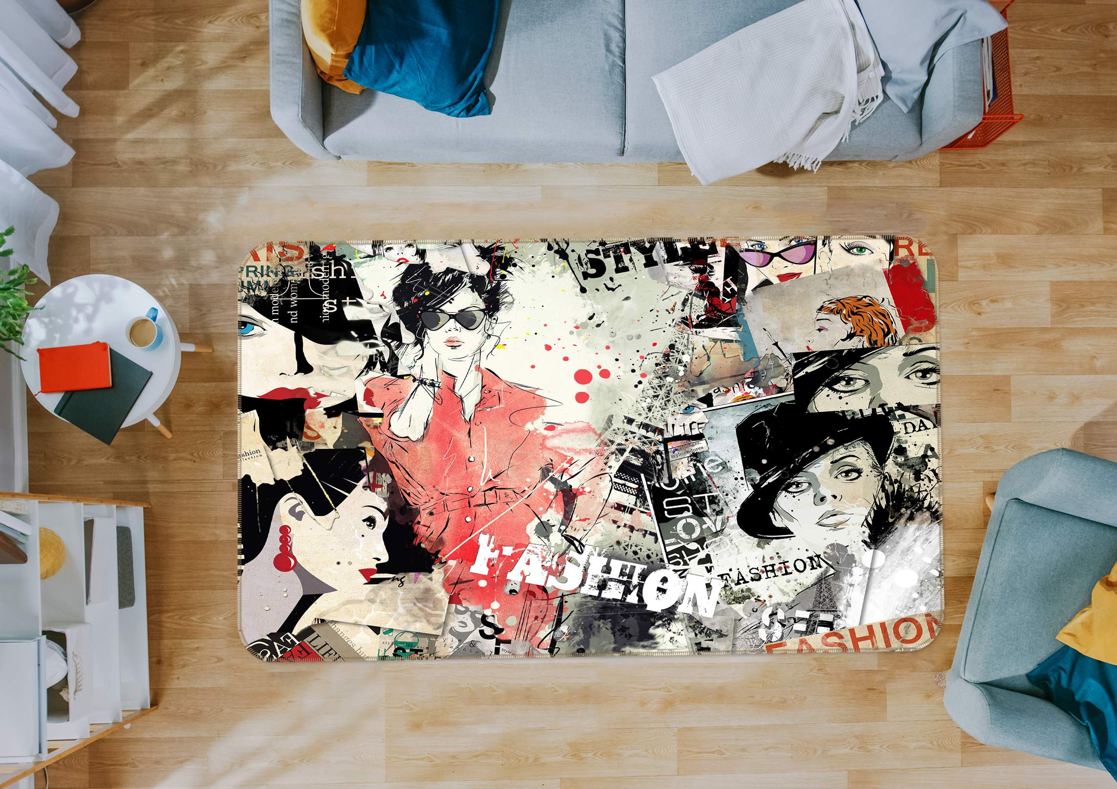 3D Eiffel Tower Woman 77179 Non Slip Rug Mat