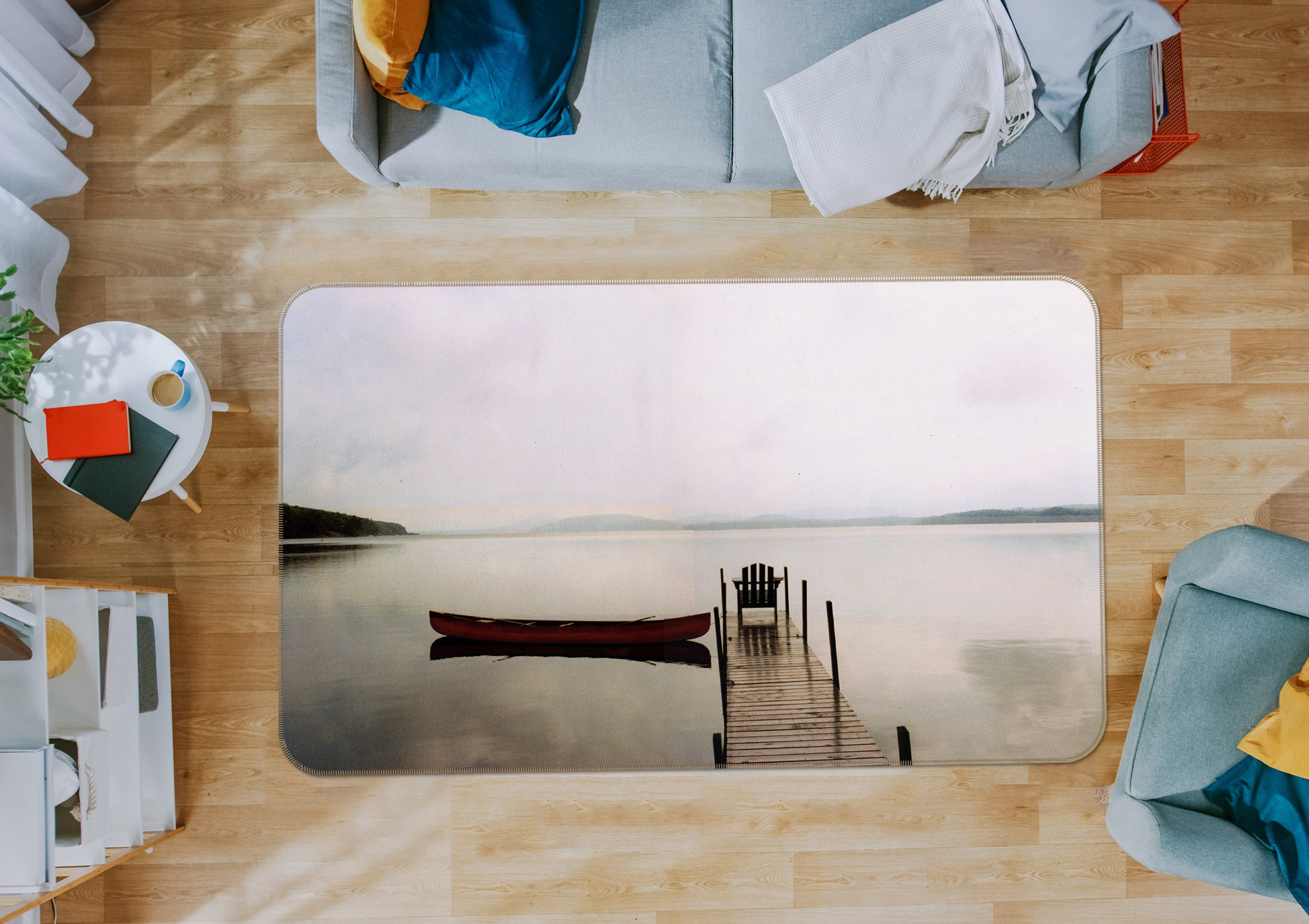 3D Lake Bridge Gallery 32066 Non Slip Rug Mat