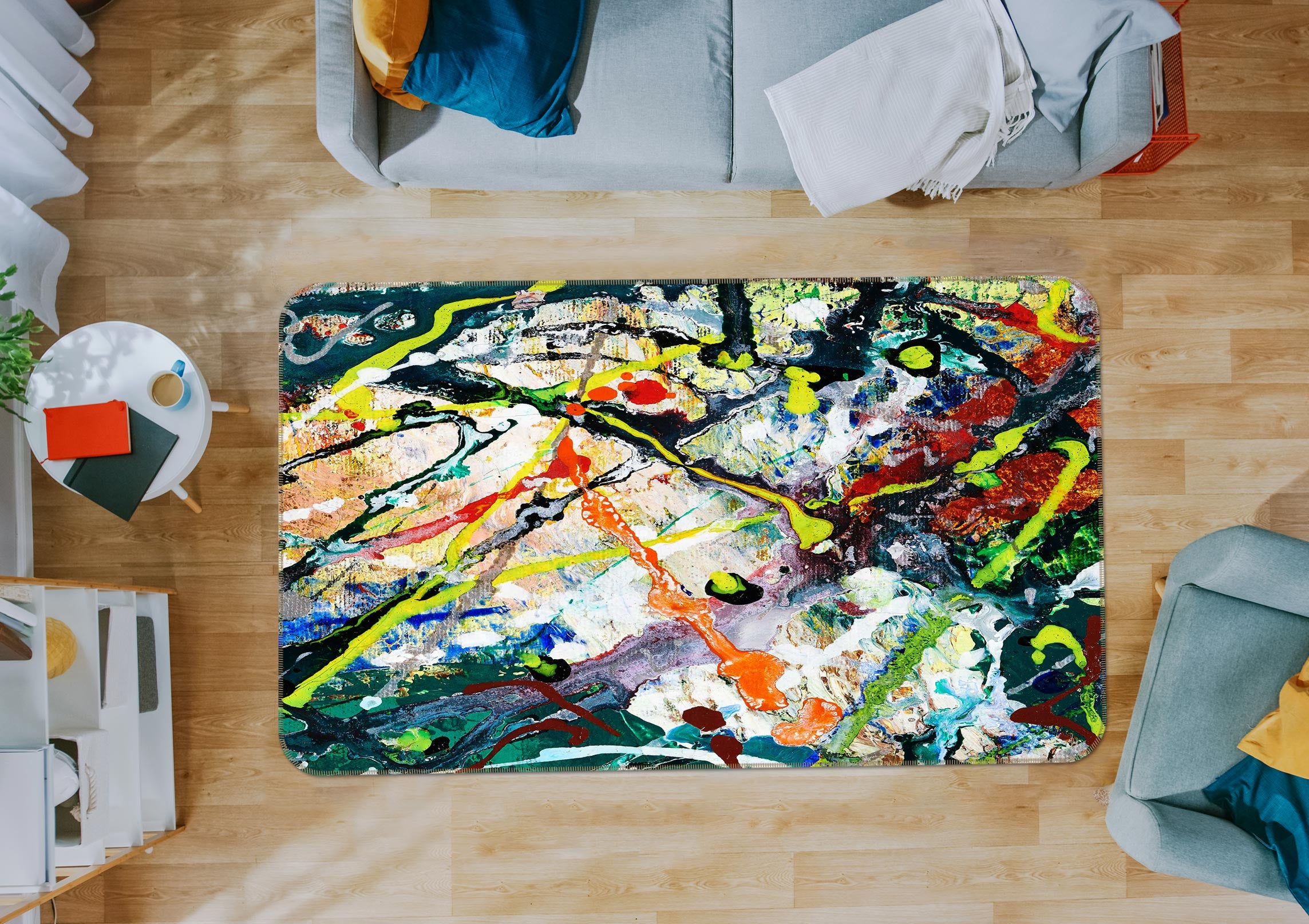 3D Paint Pattern 26232 Non Slip Rug Mat