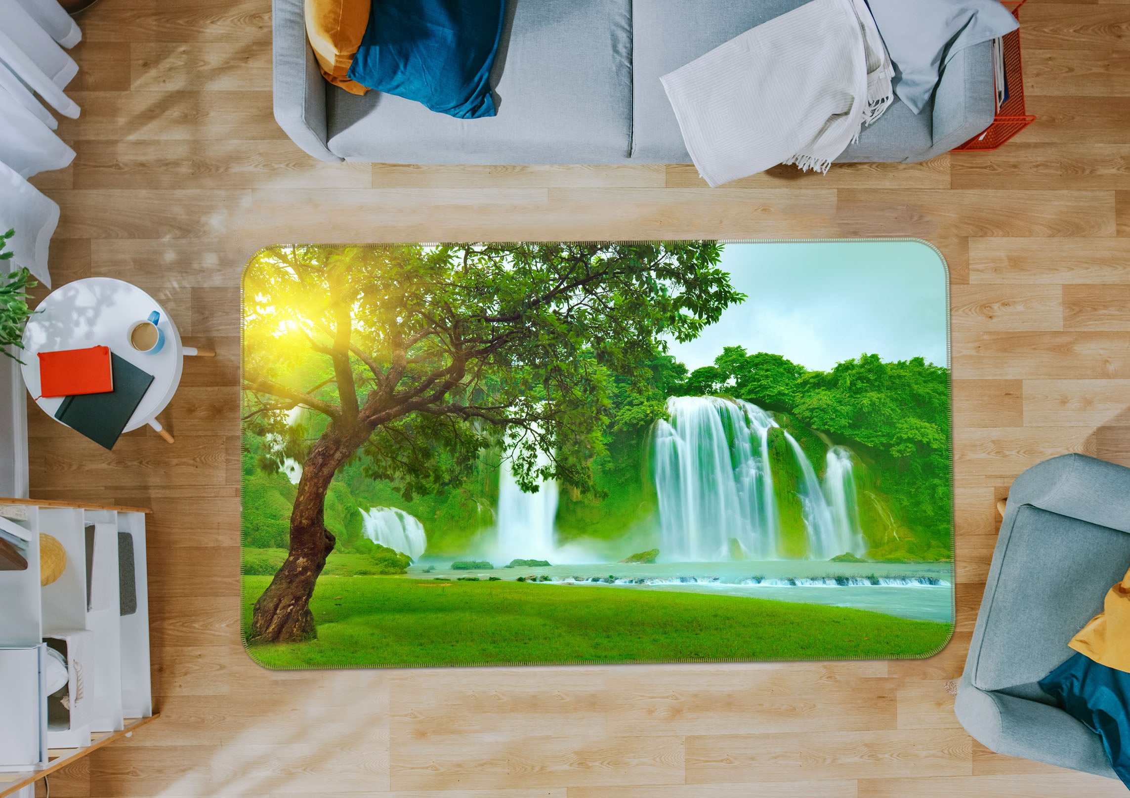 3D Tree Waterfall 65085 Non Slip Rug Mat
