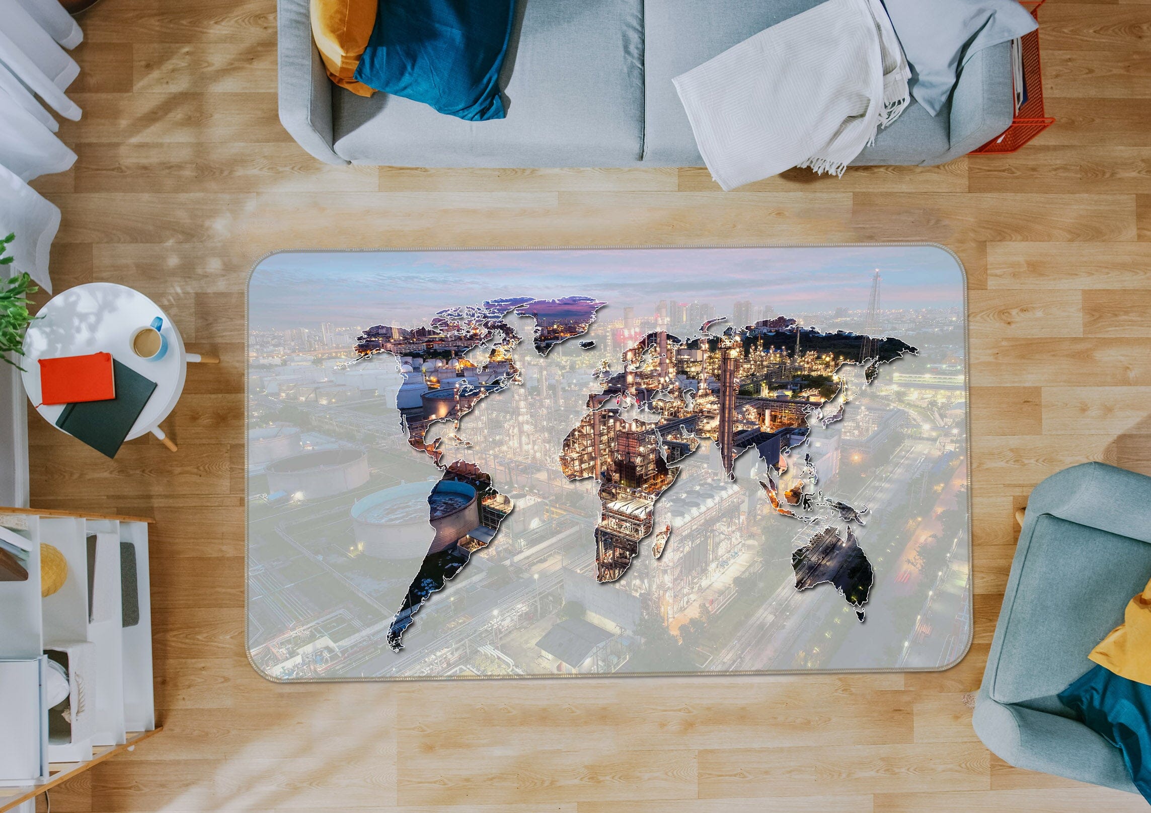 3D Abstract Art 279 World Map Non Slip Rug Mat Mat AJ Creativity Home