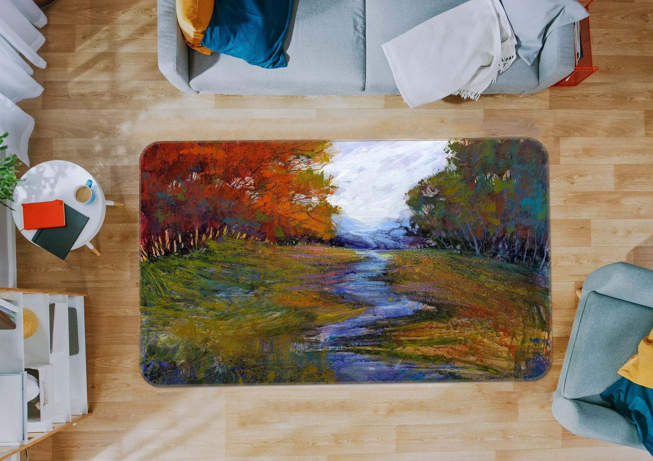 3D Tranquil River 1045 Michael Tienhaara Rug Non Slip Rug Mat Mat AJ Creativity Home