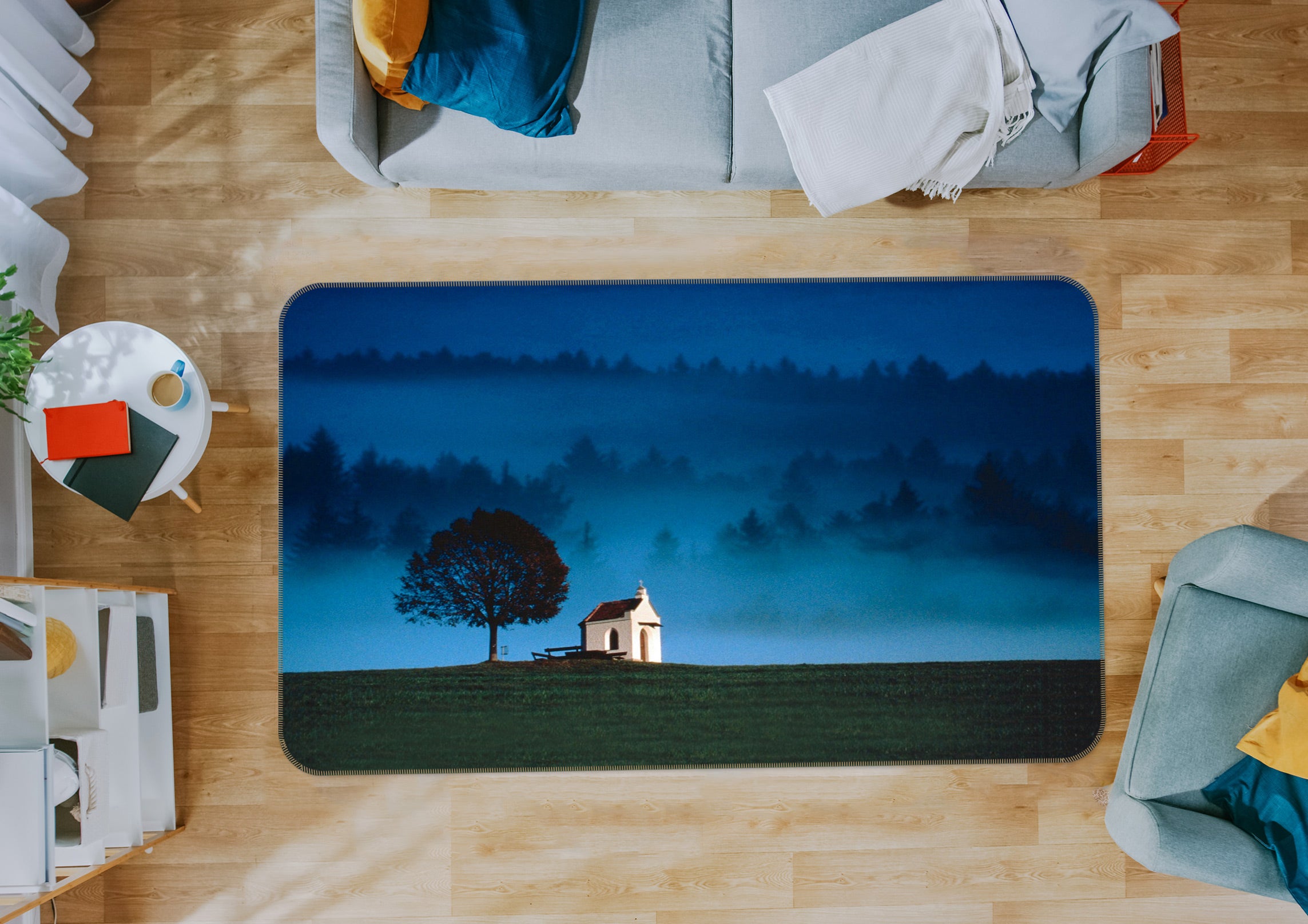 3D Night Tree House 75174 Non Slip Rug Mat